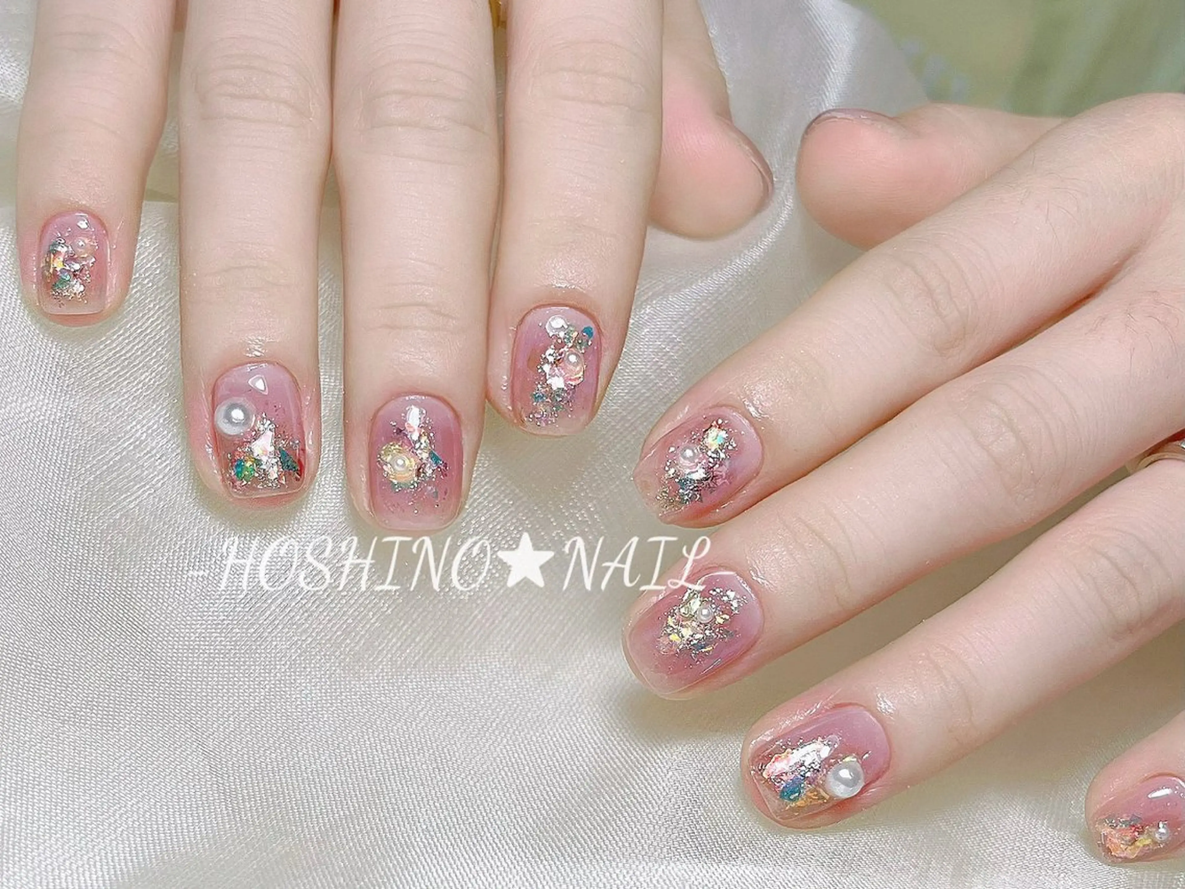 ネイル オーロラネイル チークネイル ドット フットネイル フレンチネイル ハンドネイル ★HOSHINO NAIL★新宿店のネイルデザイン