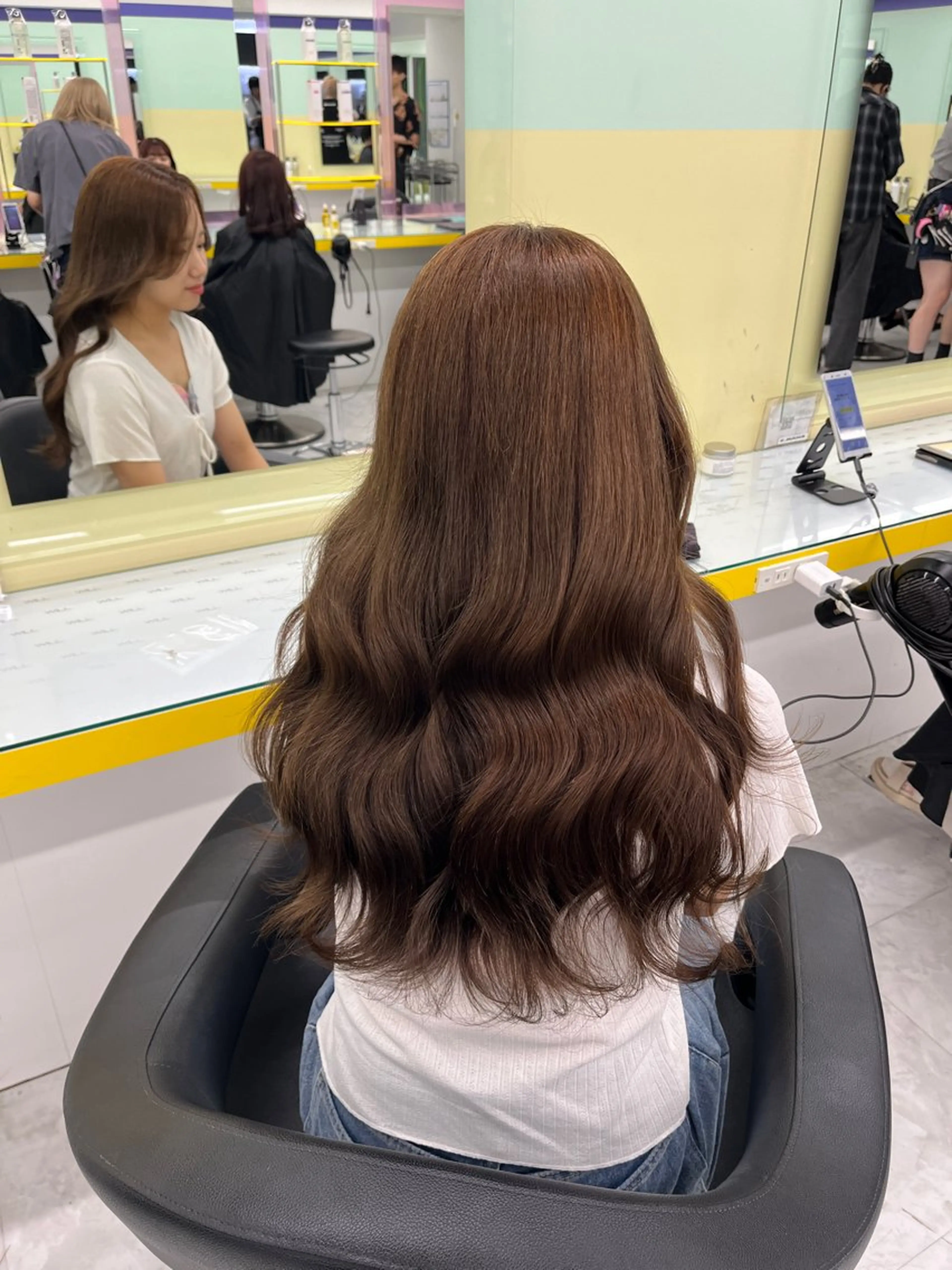 セミロング カラー ベージュカラー ブリーチ ダブルカラー ブリーチなしカラー 髪質改善 ヘアカラー トリートメント ヘアセット 🎀Girly艶髪カ ラー🎀Harukaのヘアスタイル