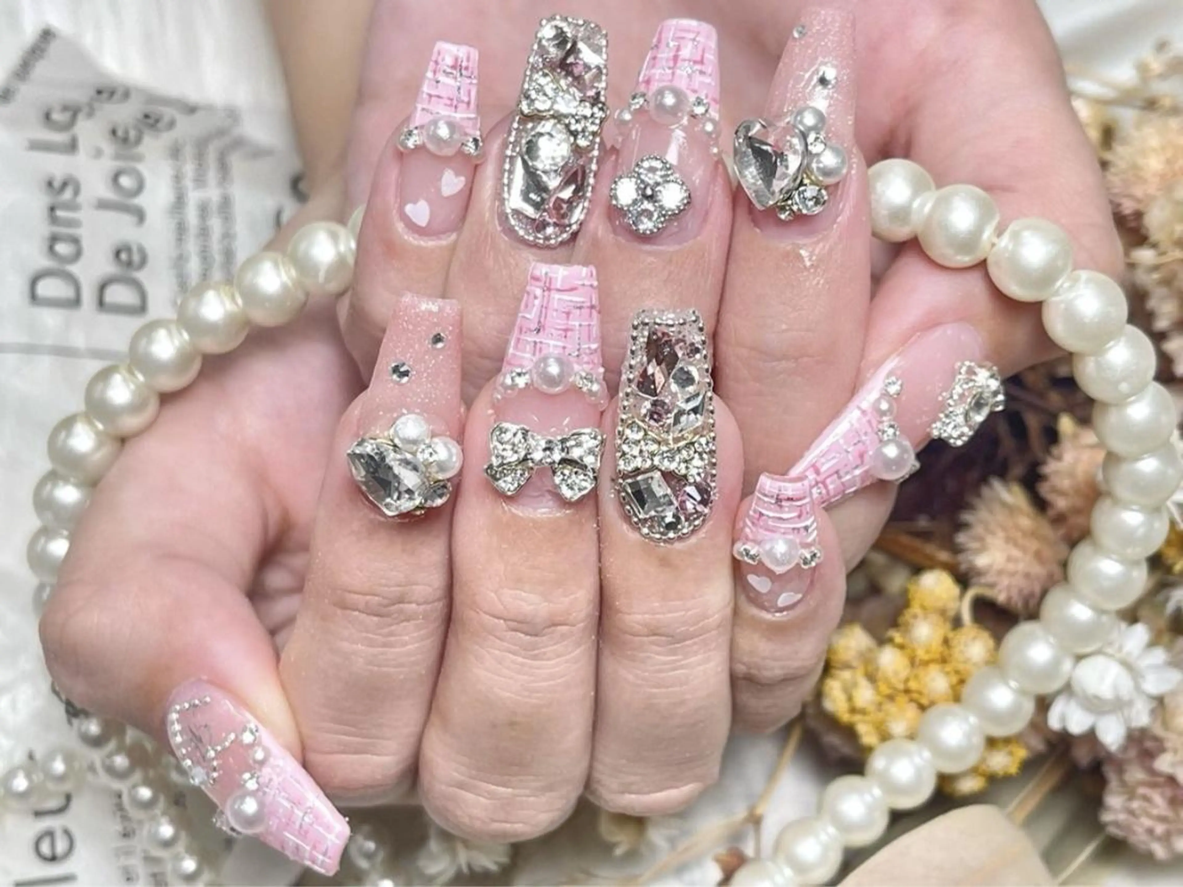 メンズ ネイル アートネイル フレンチネイル ジェルネイル キラキラネイル パラジェル Bloom kabukiのネイルデザイン