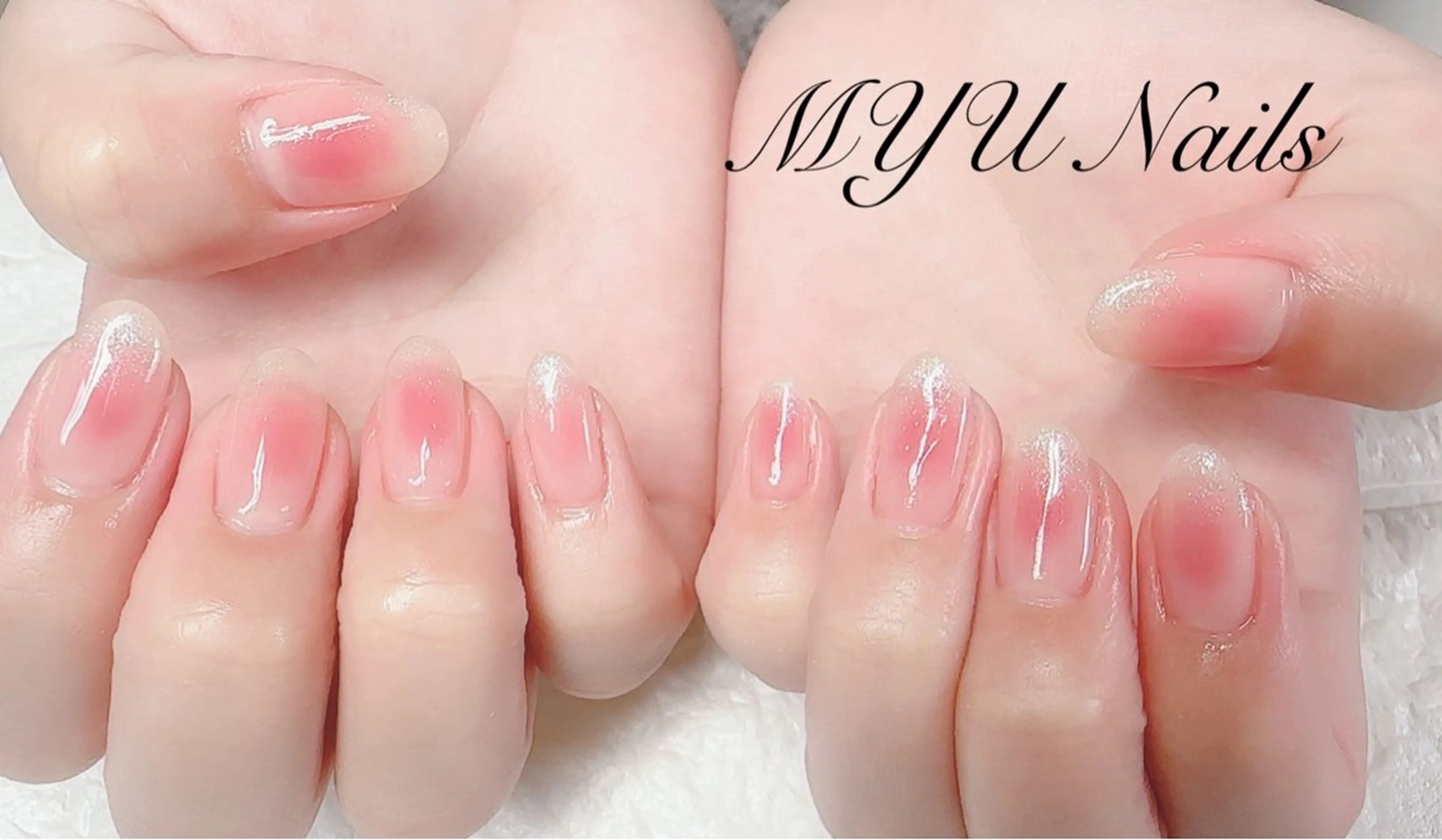 ネイル チークネイル ジェルネイル 持ち込み ニュアンスネイル パラジェル ハンドネイル MYU Nails所属・MYU Nailsのネイルデザイン