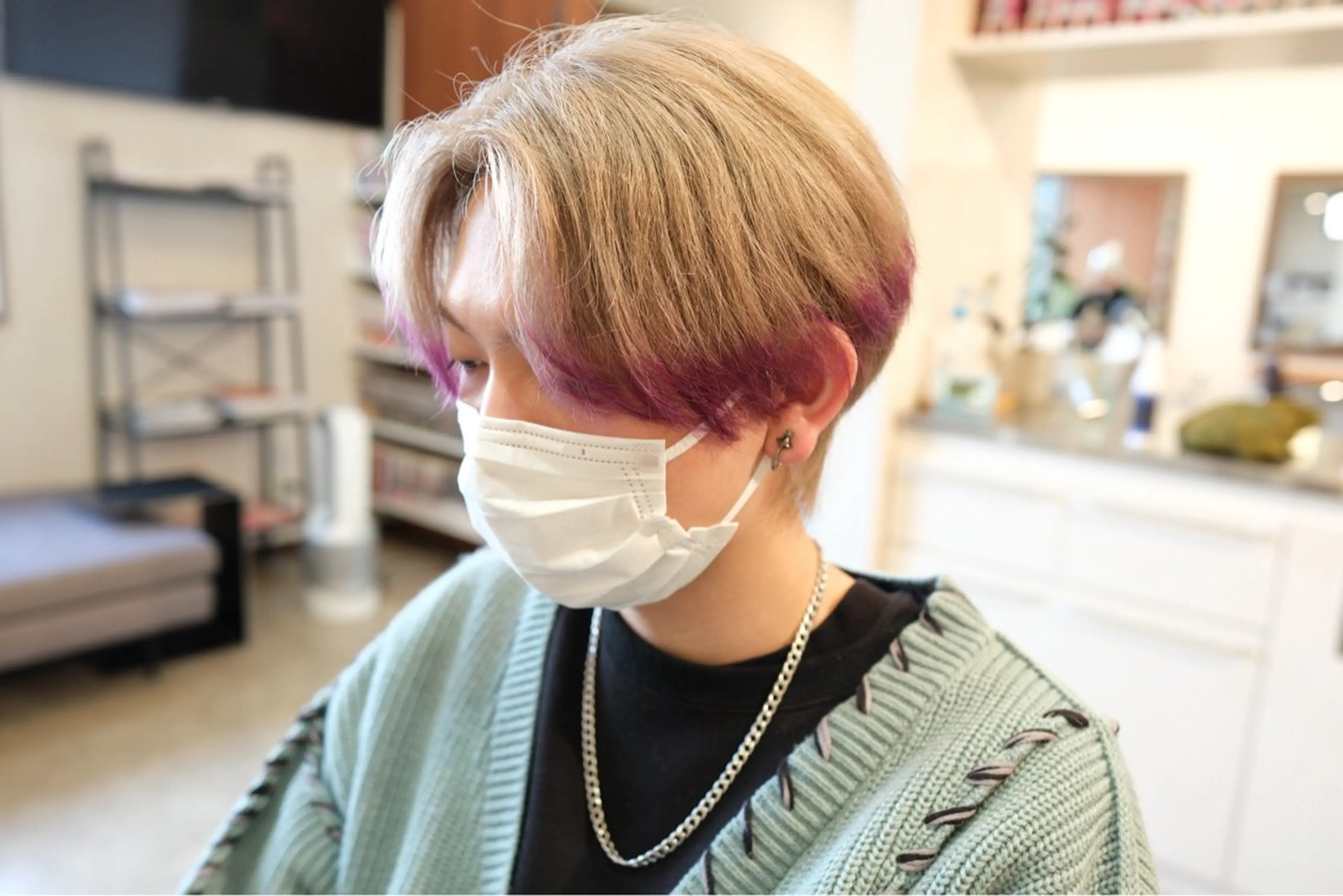 ショート カラー メンズ カット ヘアカラー 韓国レイヤー/ハイ トーン/優太のヘアスタイル