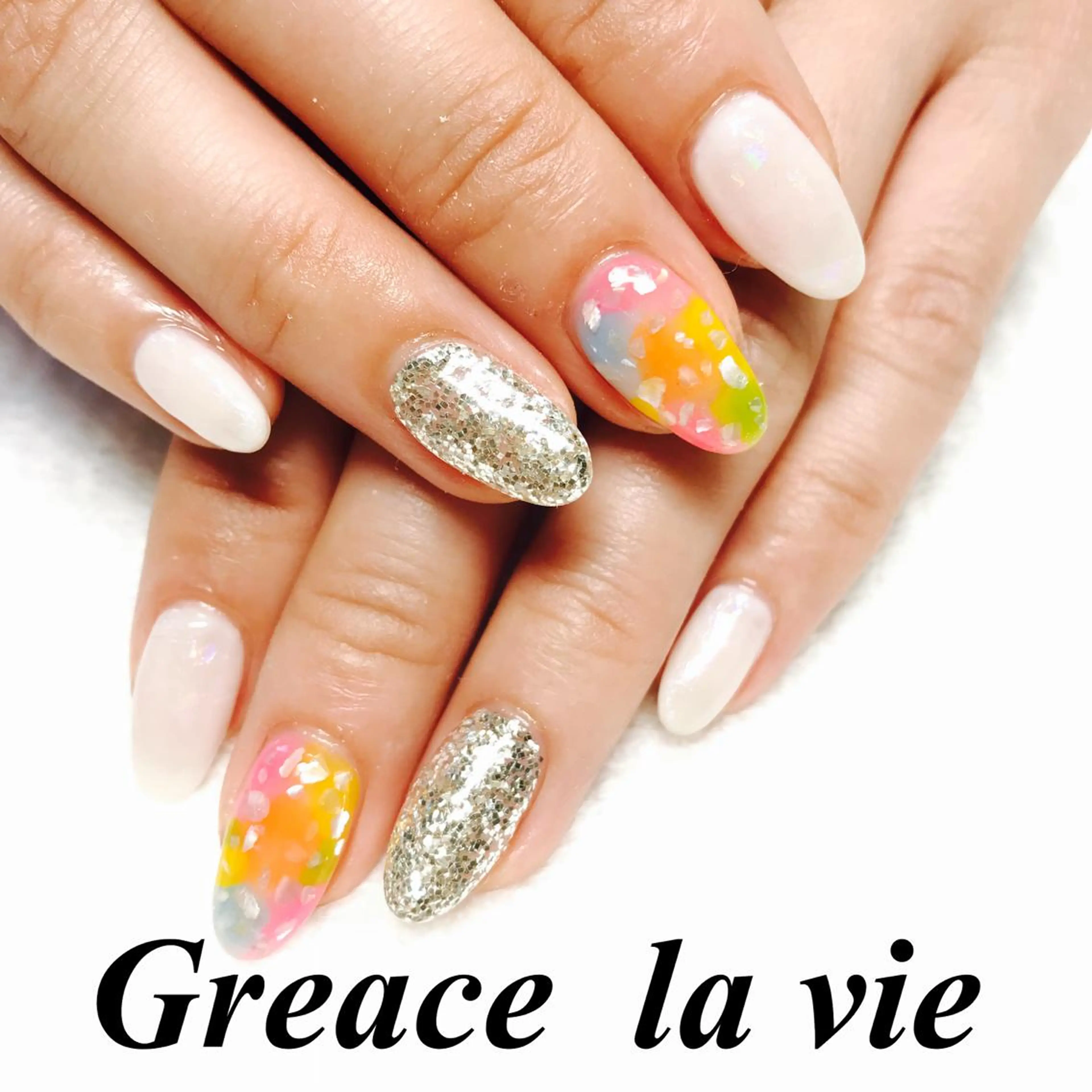 ロング カラー パーマ ヘアアレンジ キッズ ネイル マツエク・マツパ ニュアンスネイル ニュアンスパーマ Greace la vie所属・Greace  la vieのネイルデザイン