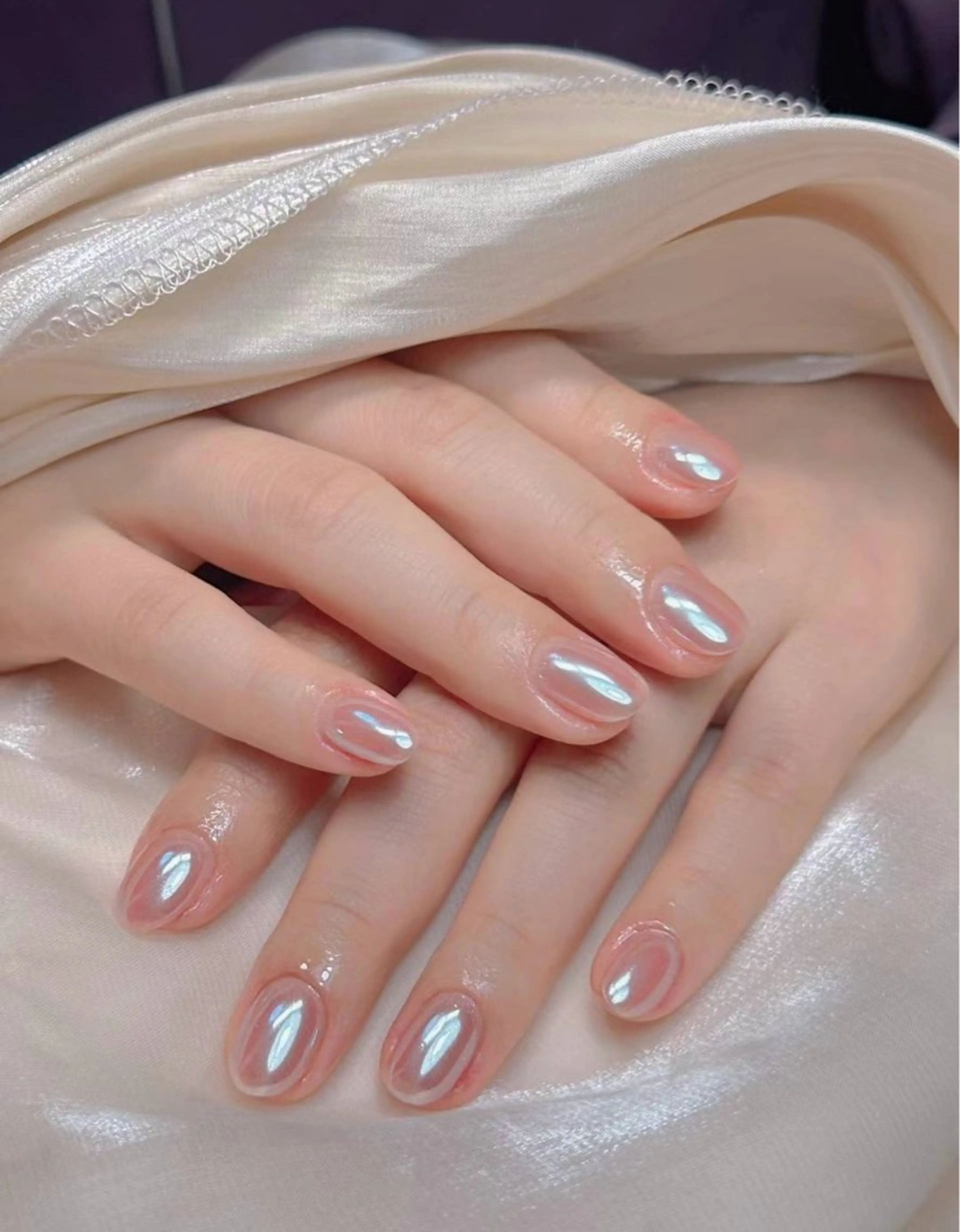 ネイル アートネイル 韓国ネイル 水色 ロングネイル マグネットネイル ハンドネイル ハンドケア NailDemure 【銀座店】のネイルデザイン