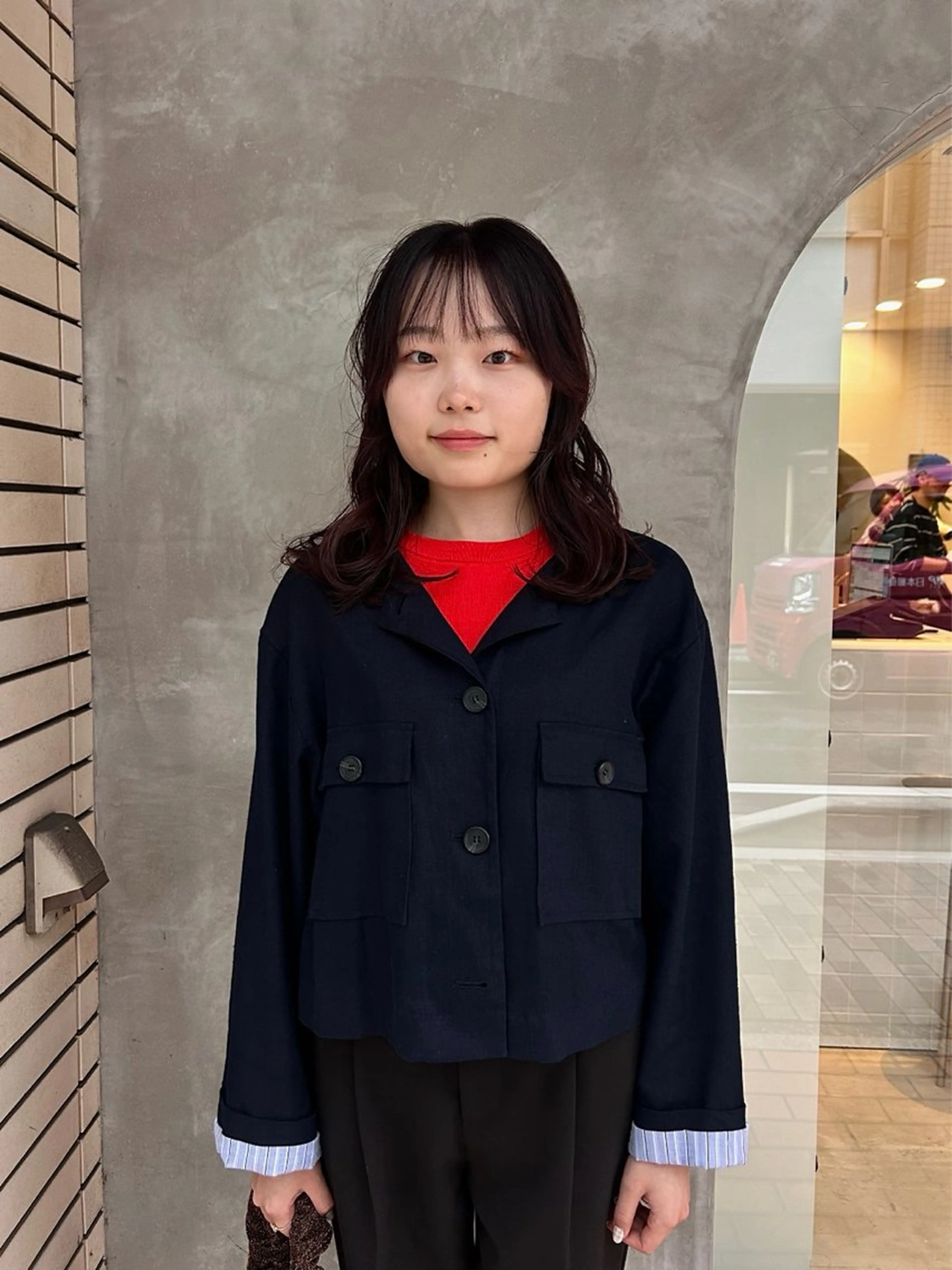 ミディアム カラー デザインカット/ パーマ/nanaのヘアスタイル