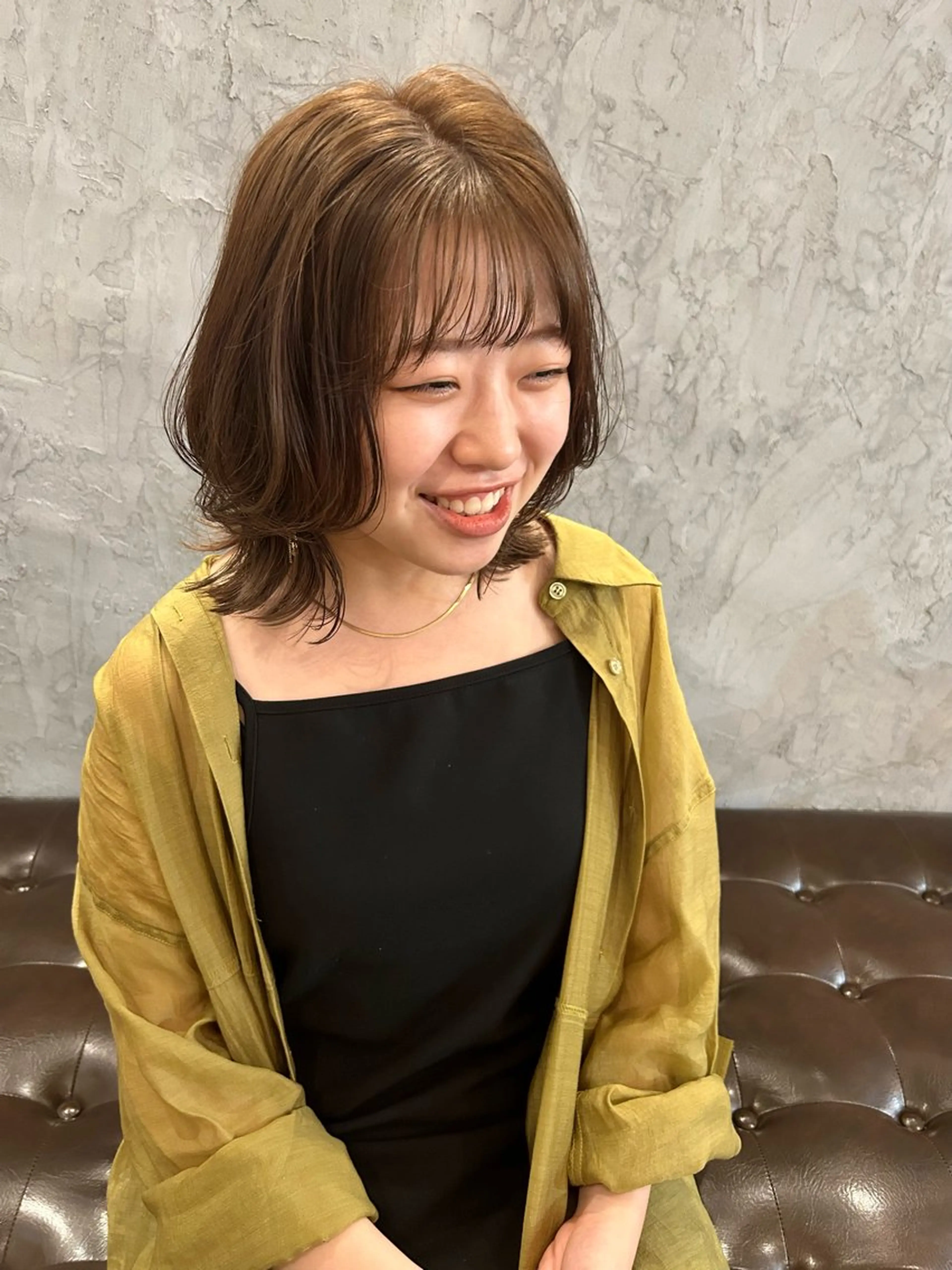 ミディアム ボブ レイヤーカット 似合わせヘア/透明感 カラー/ Rioのヘアスタイル