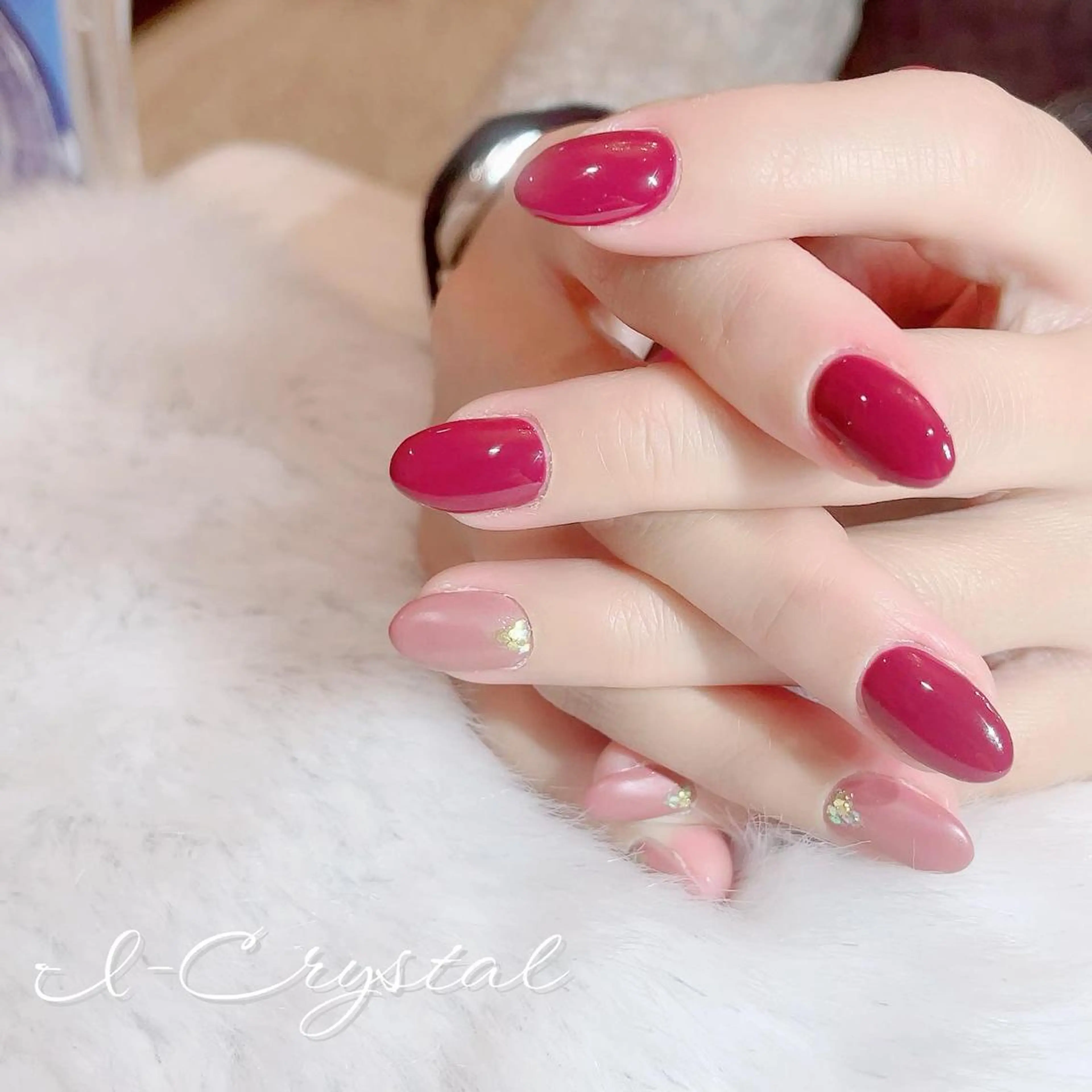 ネイル ワンカラーネイル 冬ネイル クリスマス NailSalon  I-Crystal所属・中村 郁美のネイルデザイン