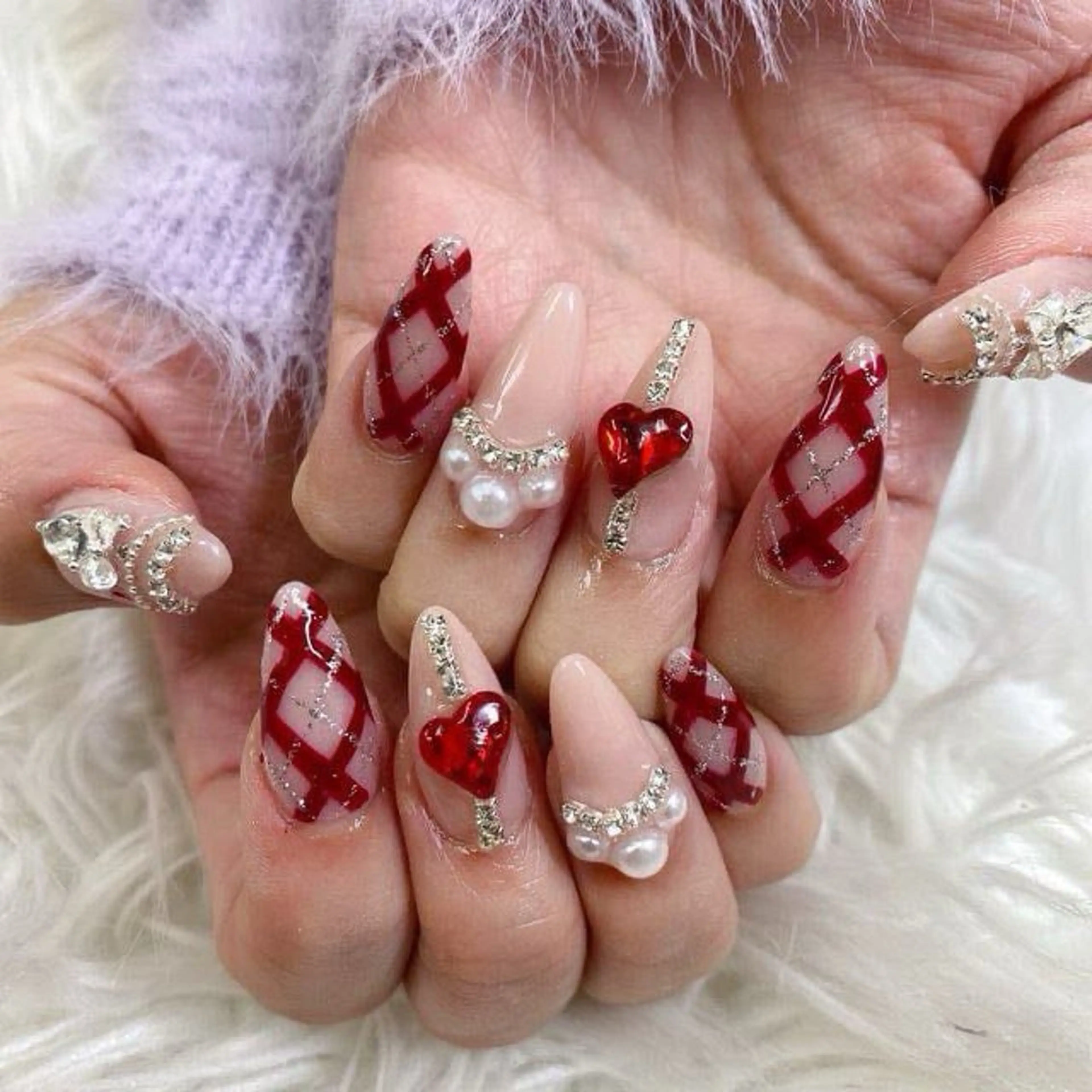 ネイル 長さ出し グラデーション キラキラネイル マグネットネイル ミラーネイル Lee Nails チップ長さだし専門店のネイルデザイン