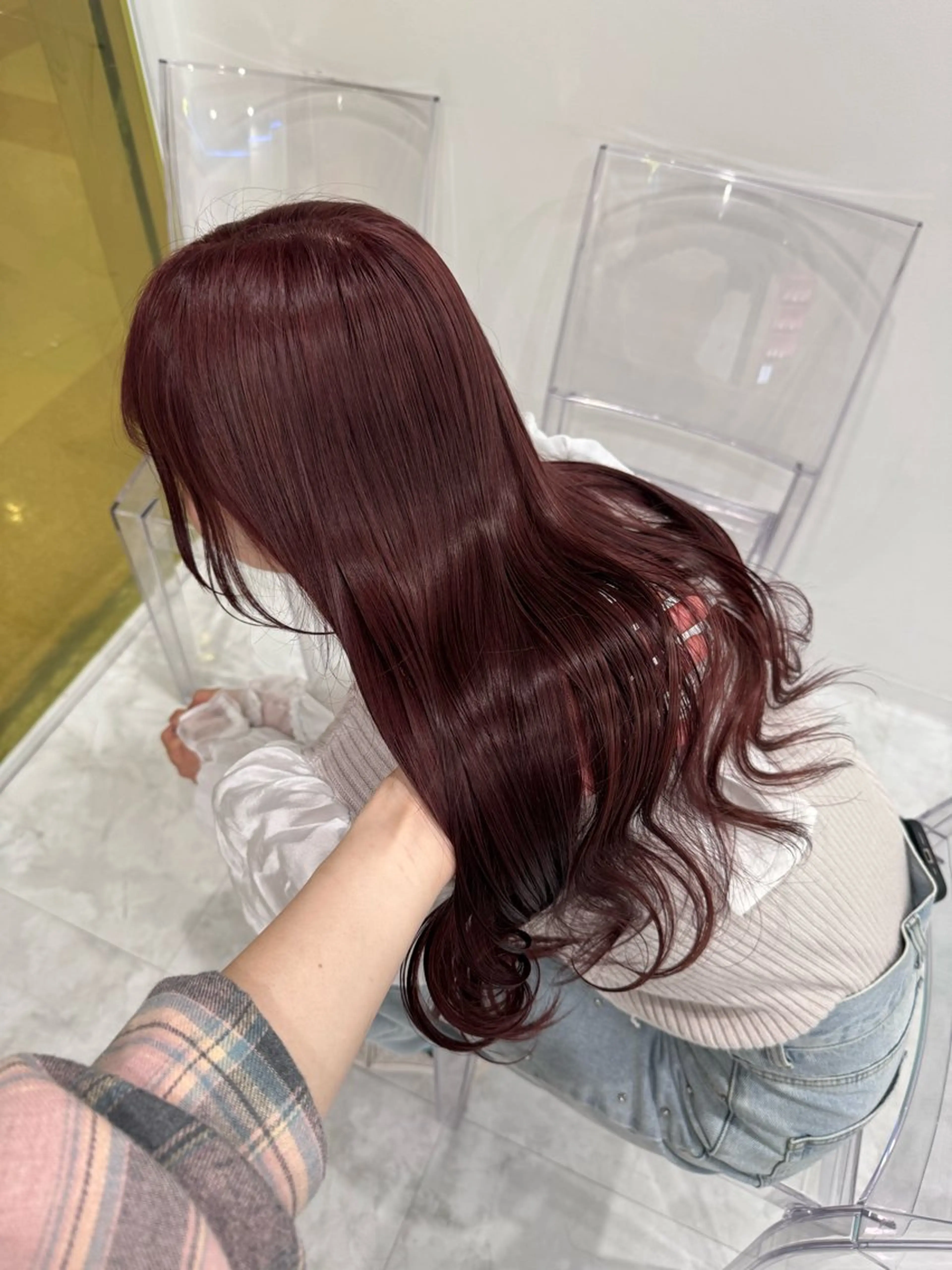 ロング ヘアカラー 色気ある大人カラー /ブリーチなしのヘアスタイル