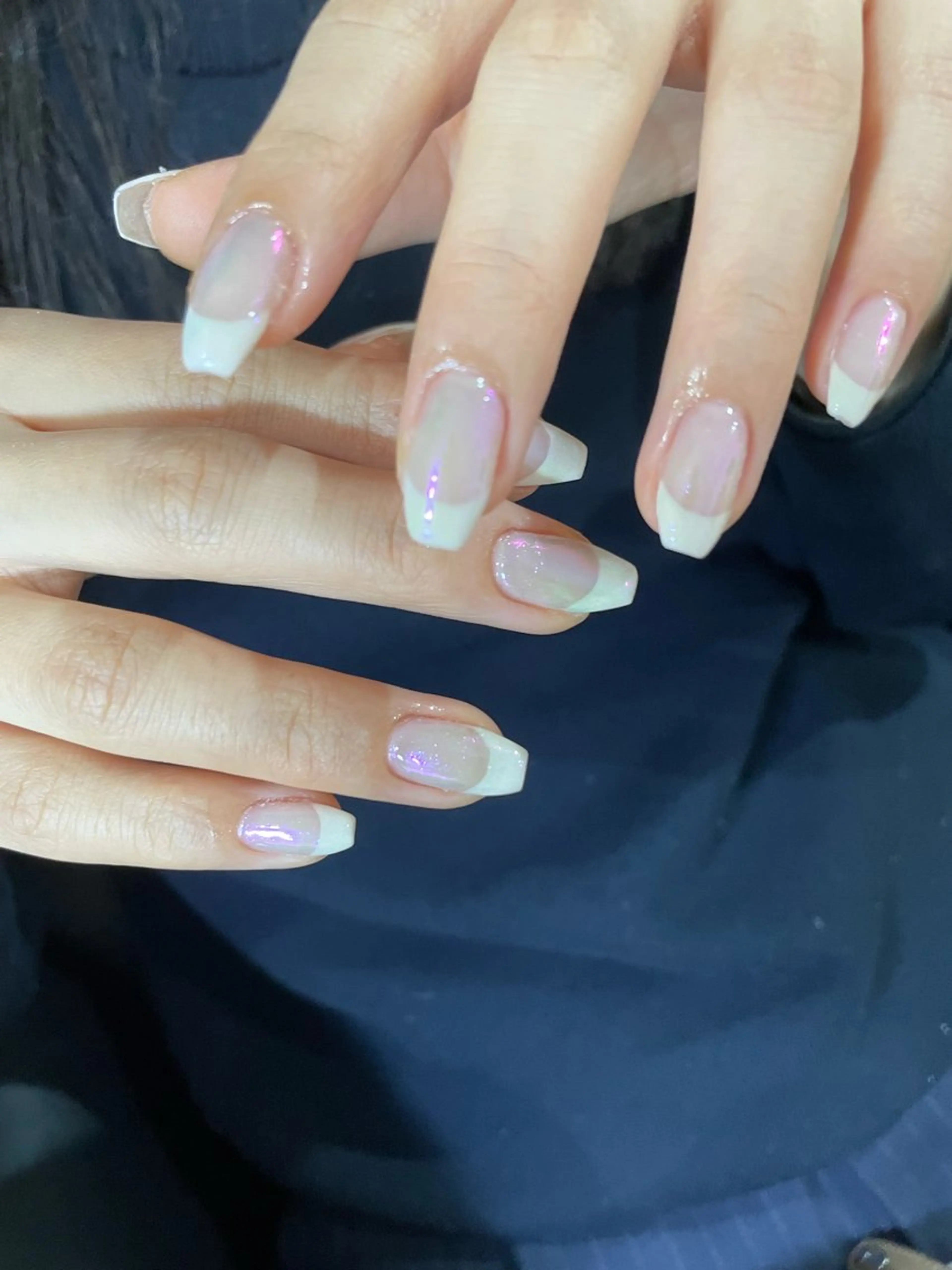 ネイル フレンチネイル ミラーネイル nail salon CIELのネイルデザイン