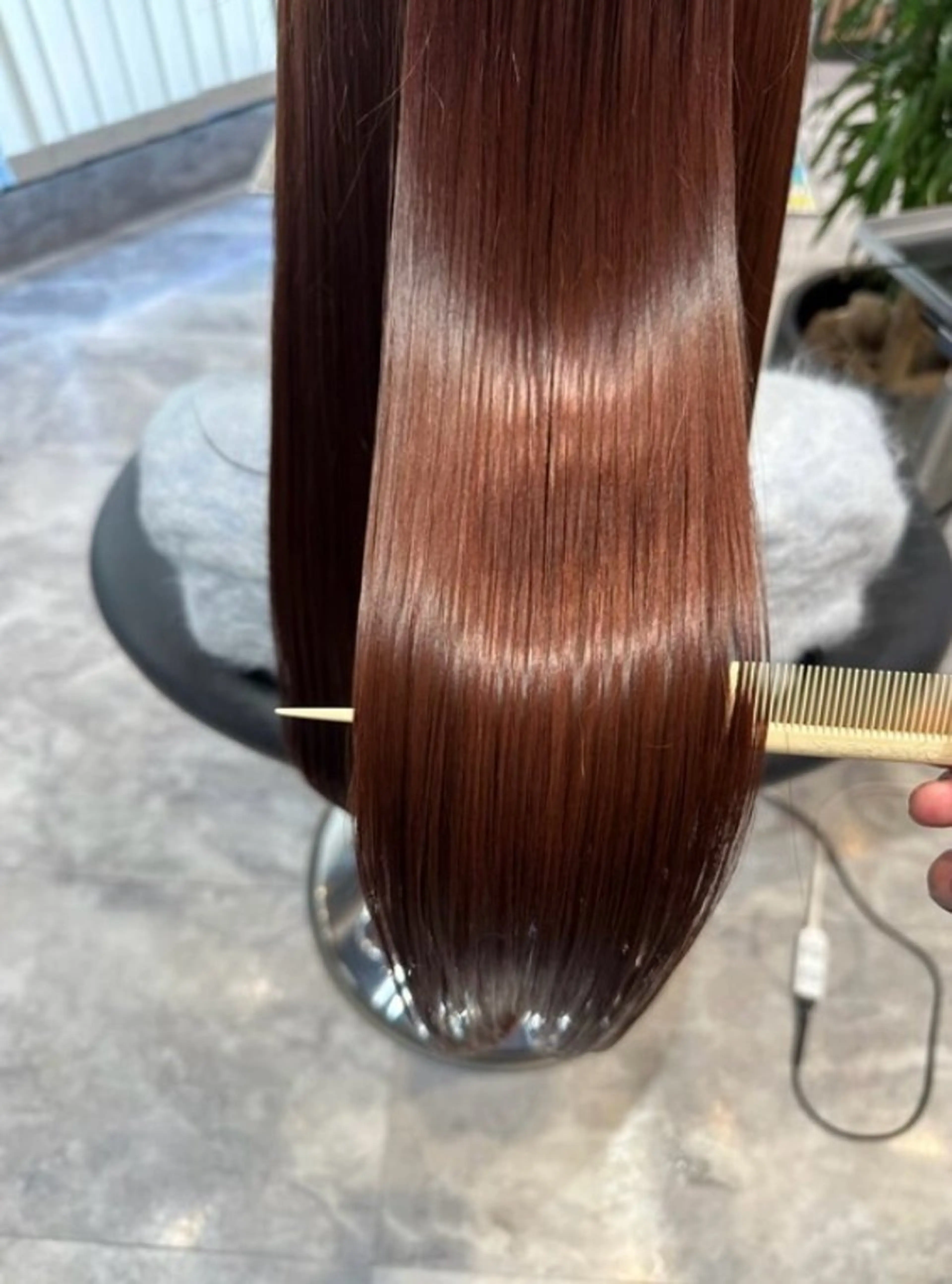 ロング カラー トリートメント 酸性ストレート 酸熱トリートメント ヘアカラー 縮毛矯正 トリートメント 美髪矯正/酸性ストレ ート/艶カラー/堅田のヘアスタイル