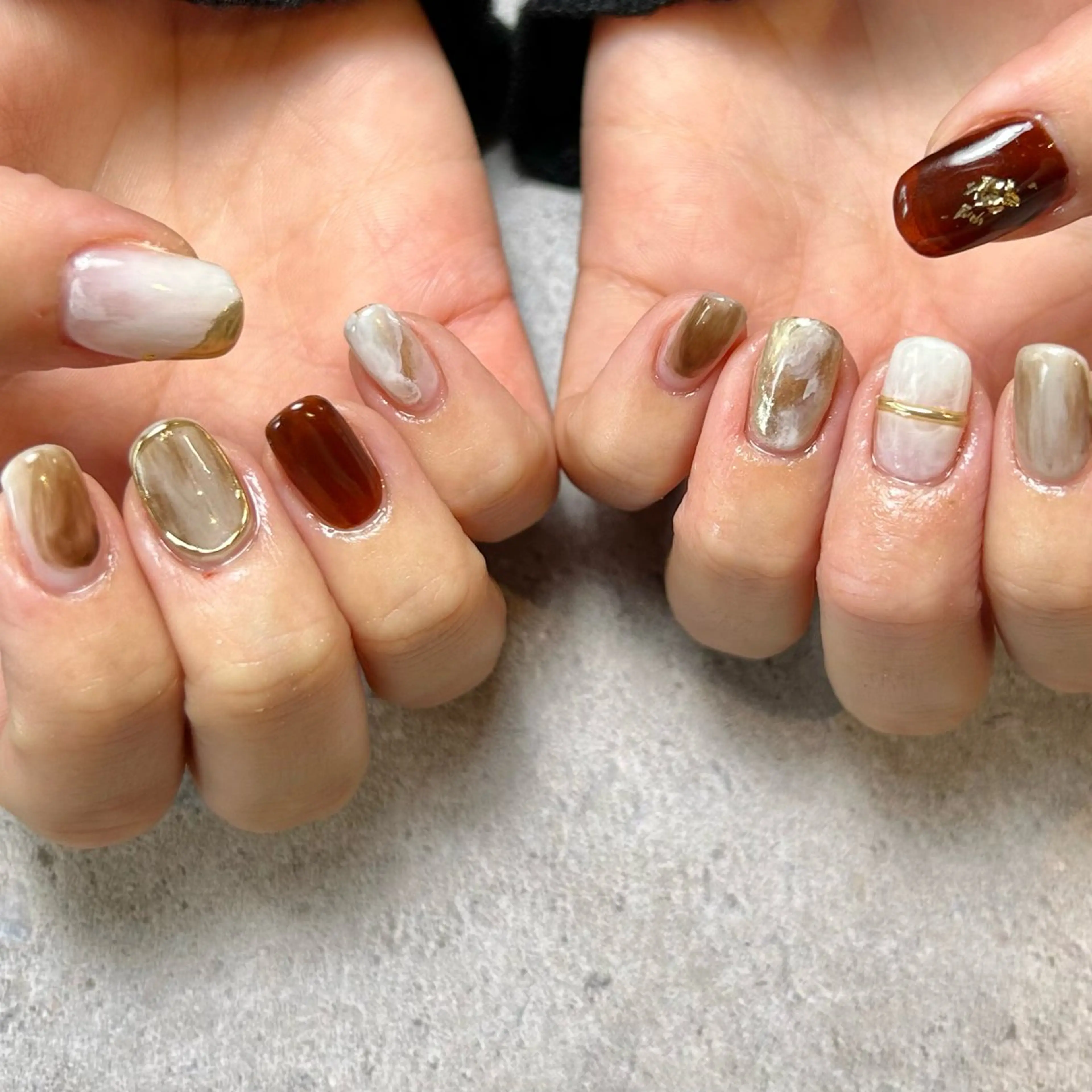 ネイル 持ち込み ニュアンスネイル ハンドネイル Reflection marikoのネイルデザイン