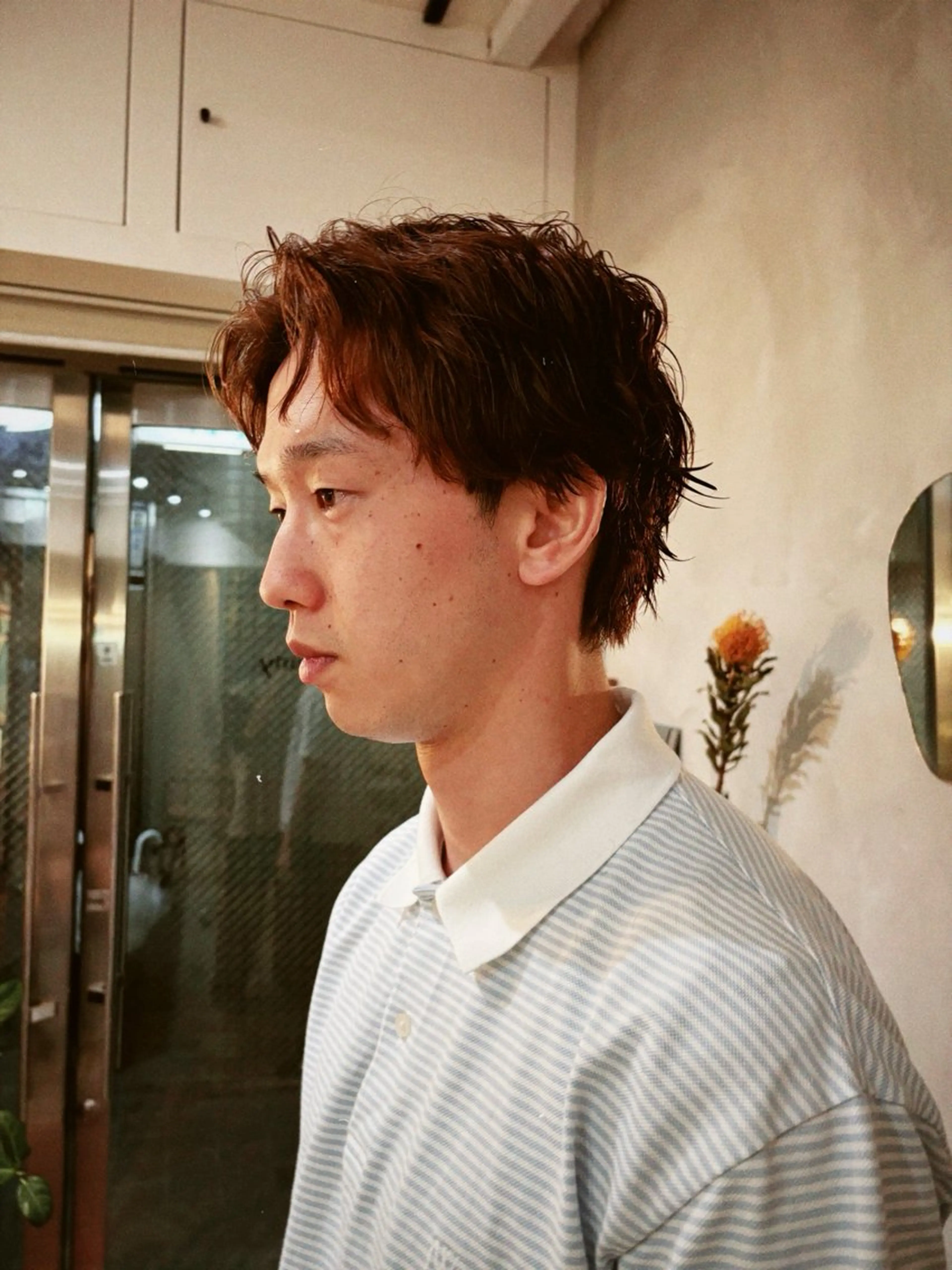 ショート パーマ メンズ メンズパーマ メンズショート ショートヘア カット パーマ メンズ特化ショート/ センターパート/福田のヘアスタイル