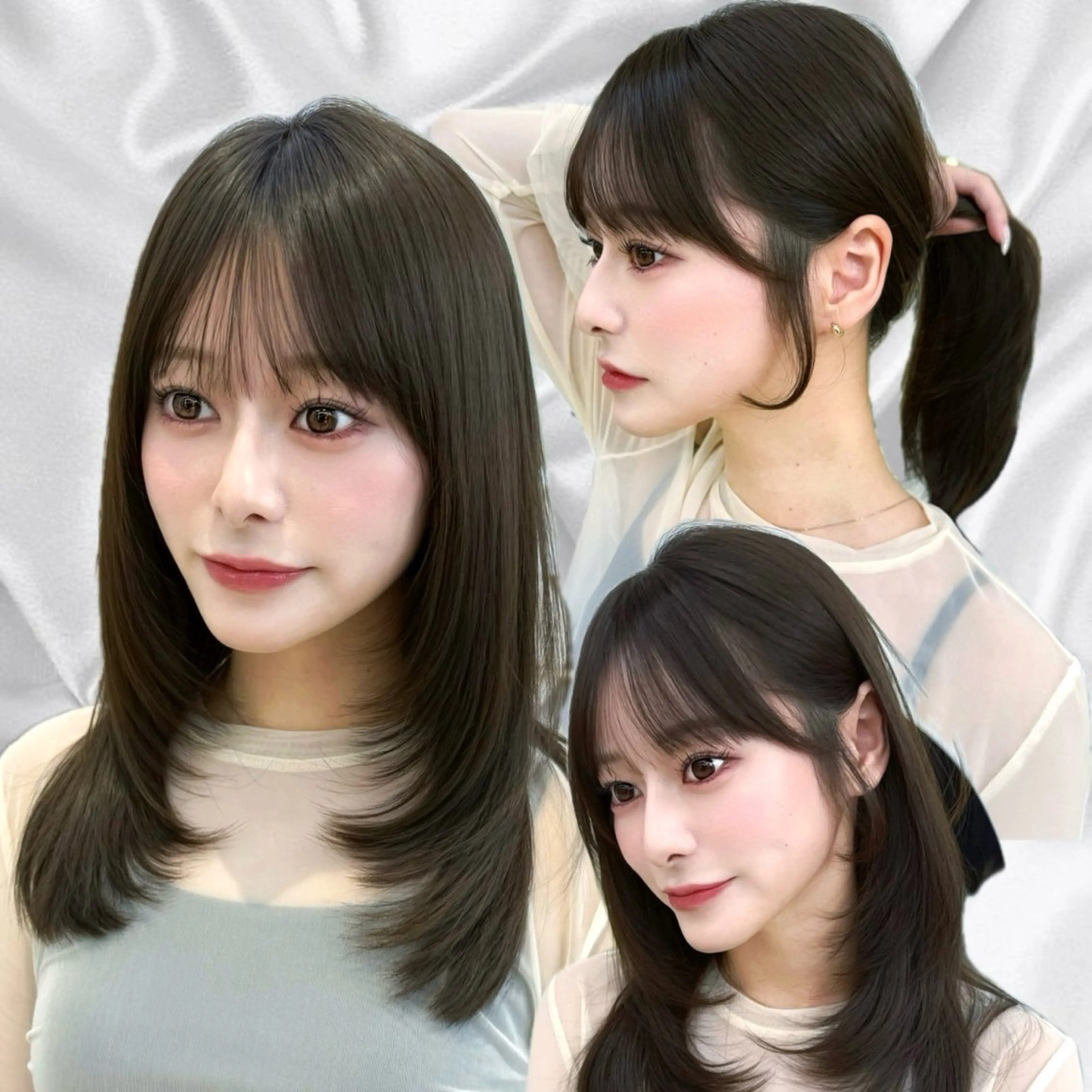 ミディアム カラー ヘアカラー 似合わせレイヤー/ 透明感カラーのヘアスタイル