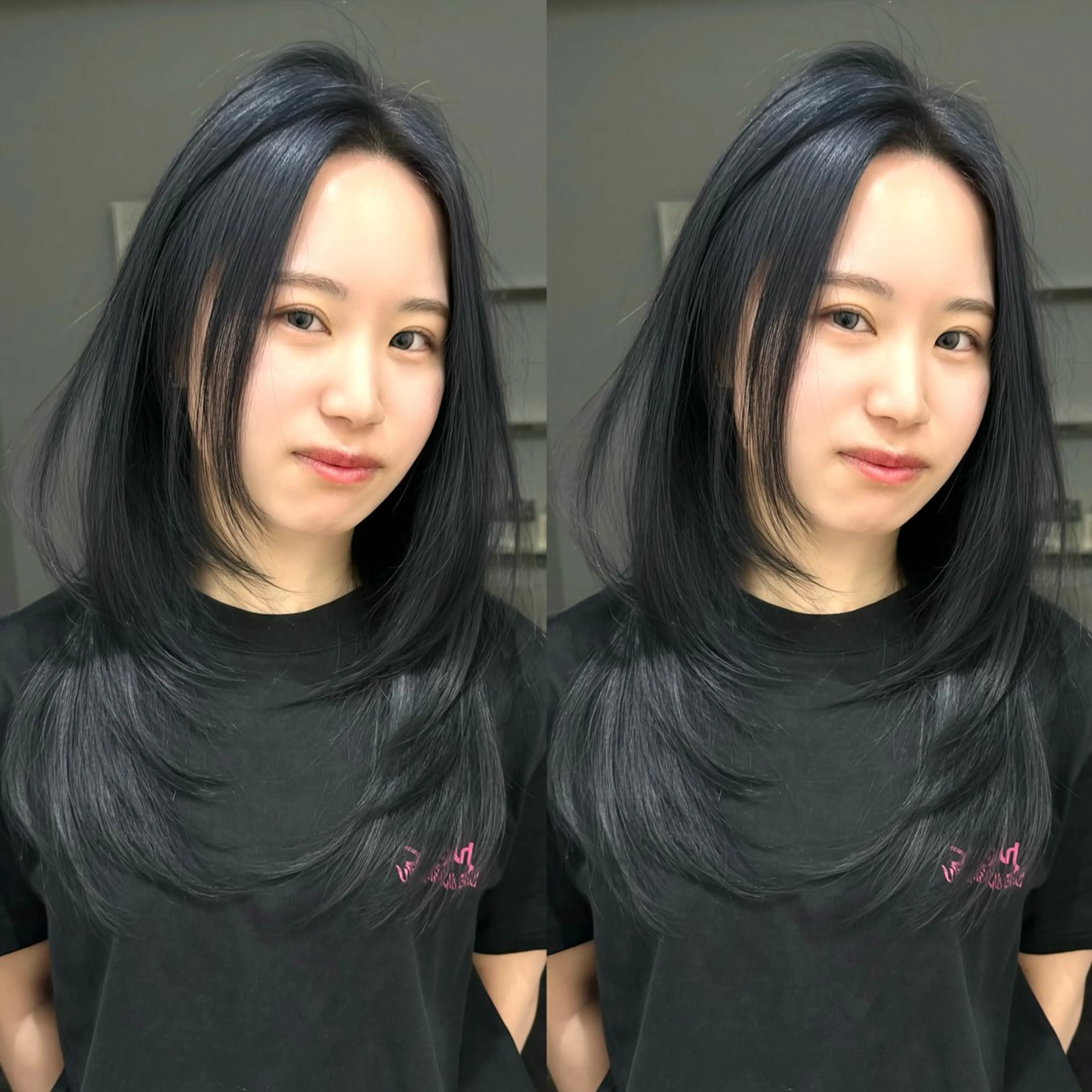 ロング カラー ハッシュカット 韓国風ヘア レイヤーカット カット ヘアカラー トリートメント レイヤー/艶カラー /韓国ヘア/高松のヘアスタイル