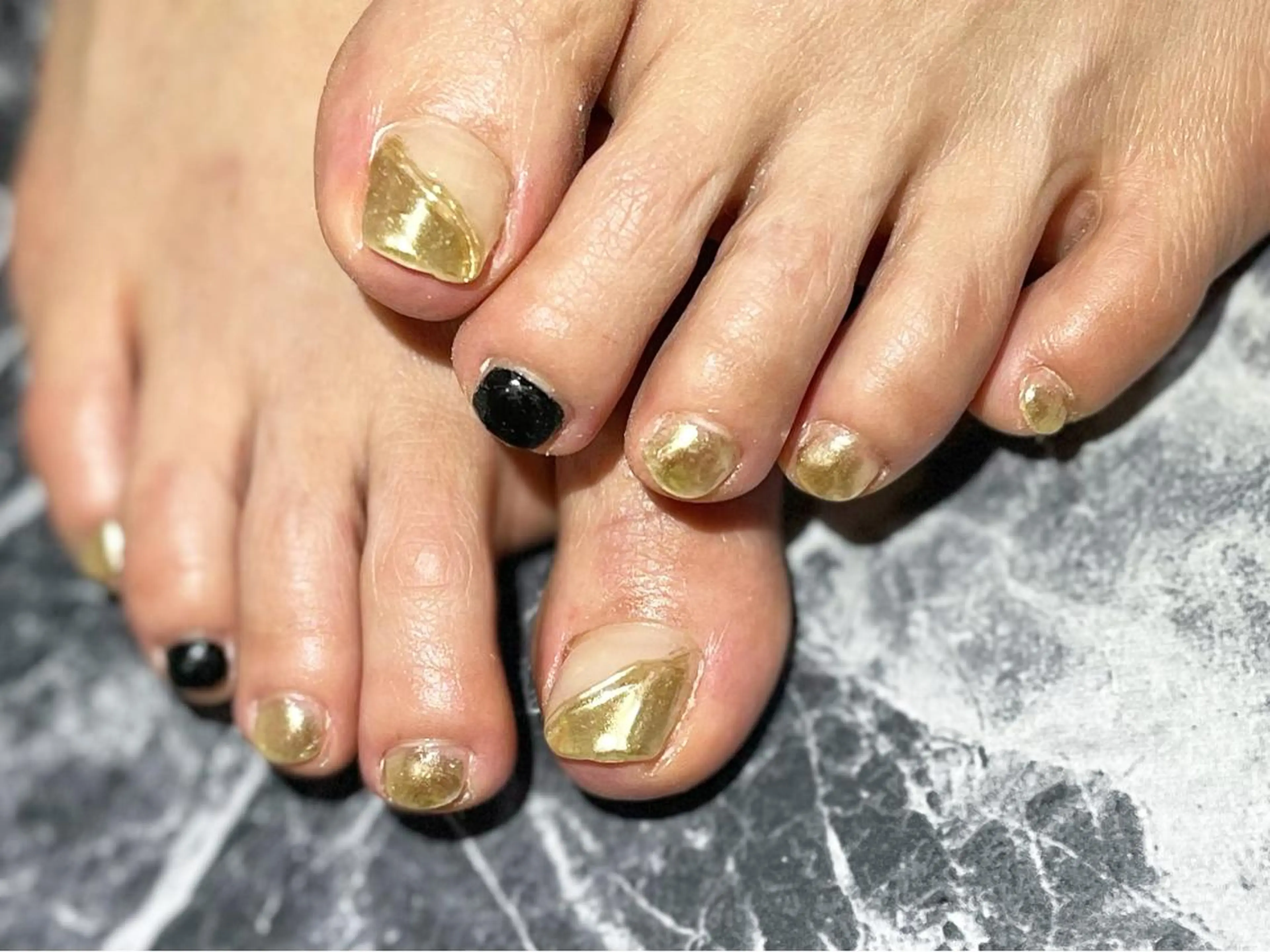ネイル フットネイル ミラーネイル ニュアンスネイル シンプルネイル 春ネイル ネイル フフラ所属・nail fufla ♡yamane♡のネイルデザイン