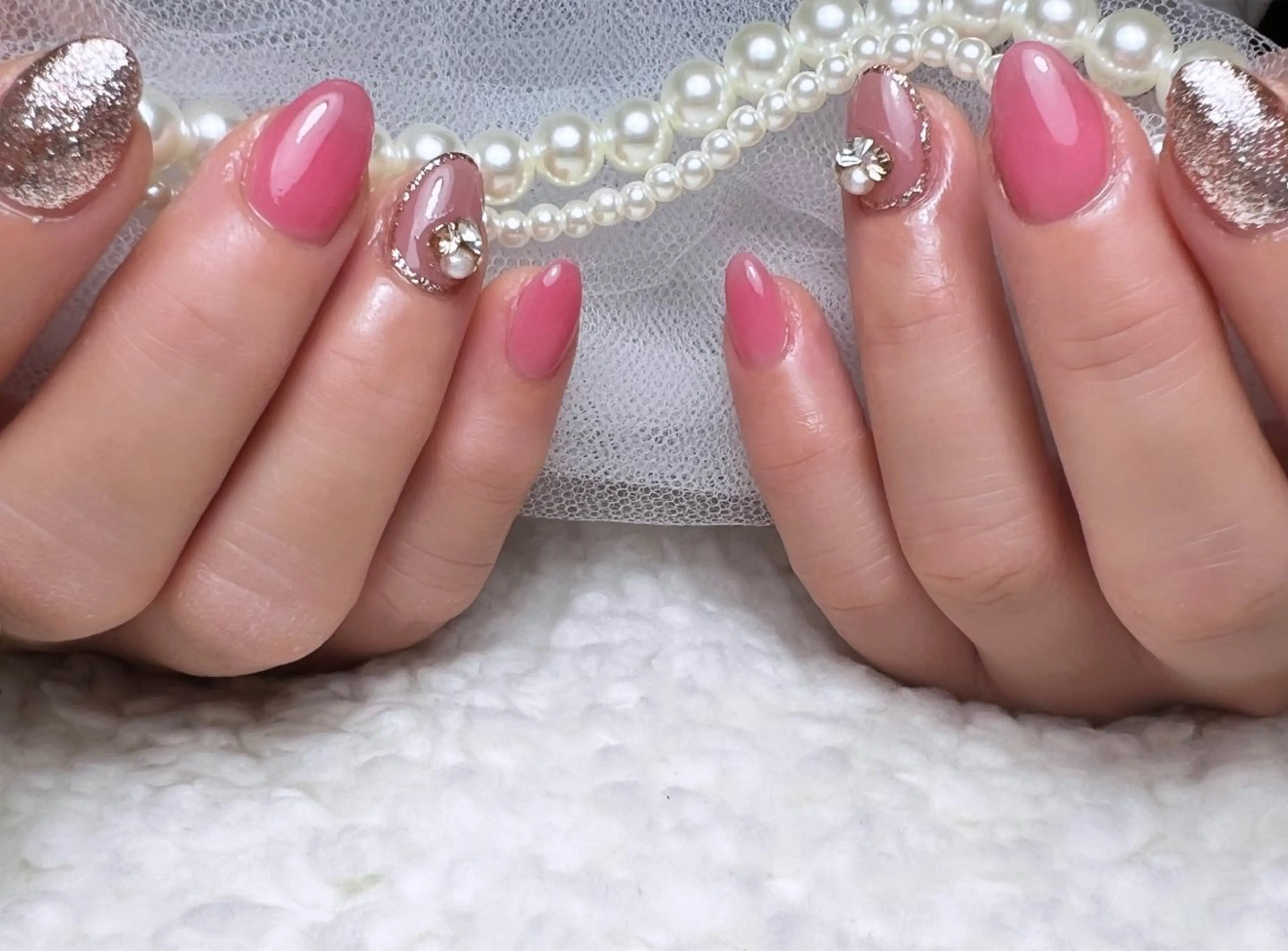 ネイル ラメ(グリッター) ワンカラーネイル ストーンネイル miiiiiking-nail所属・賀城 美幸のネイルデザイン