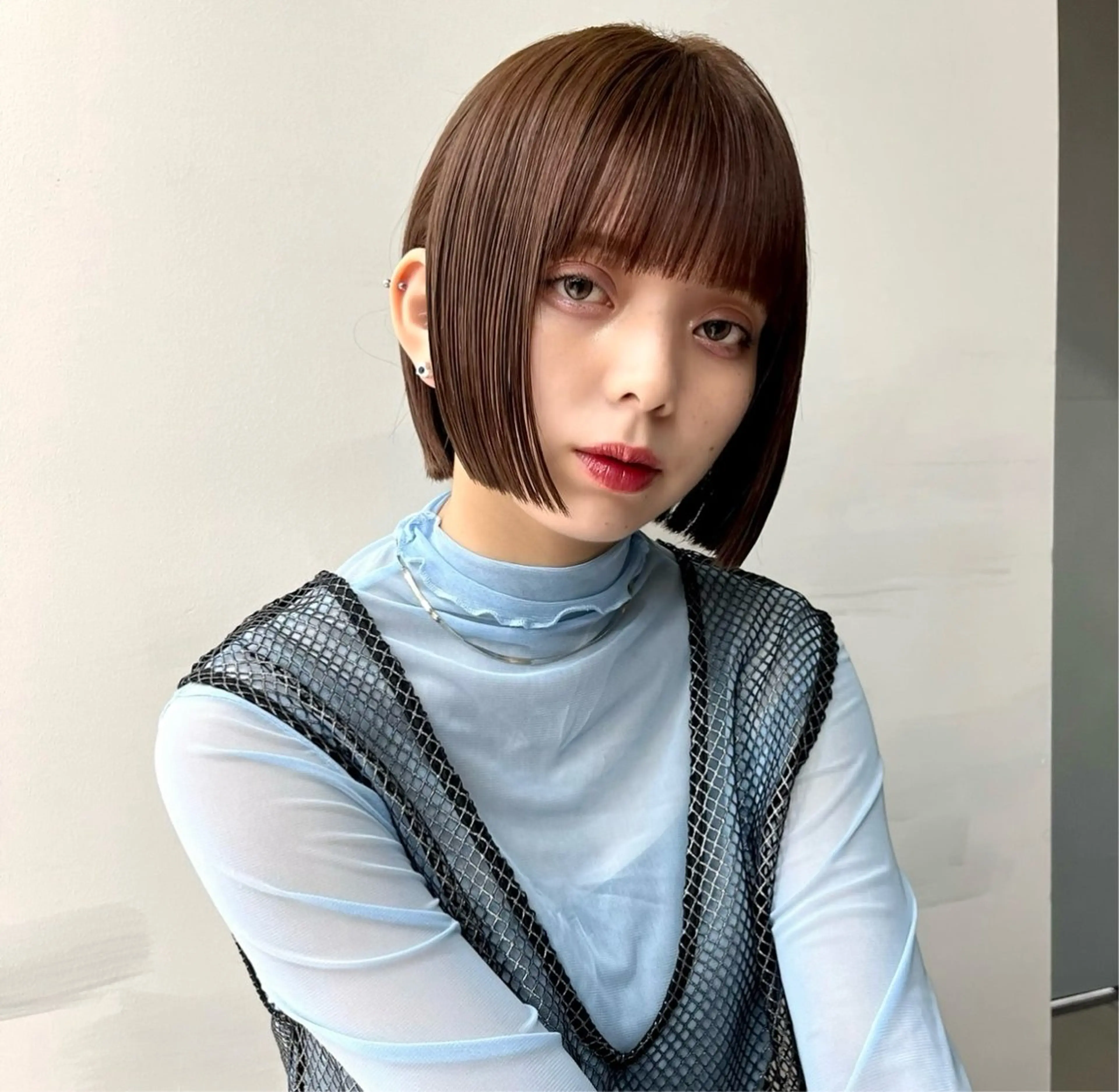 ミディアム 顔まわり/ボブウルフ 🤍愛唯(めい)のヘアスタイル