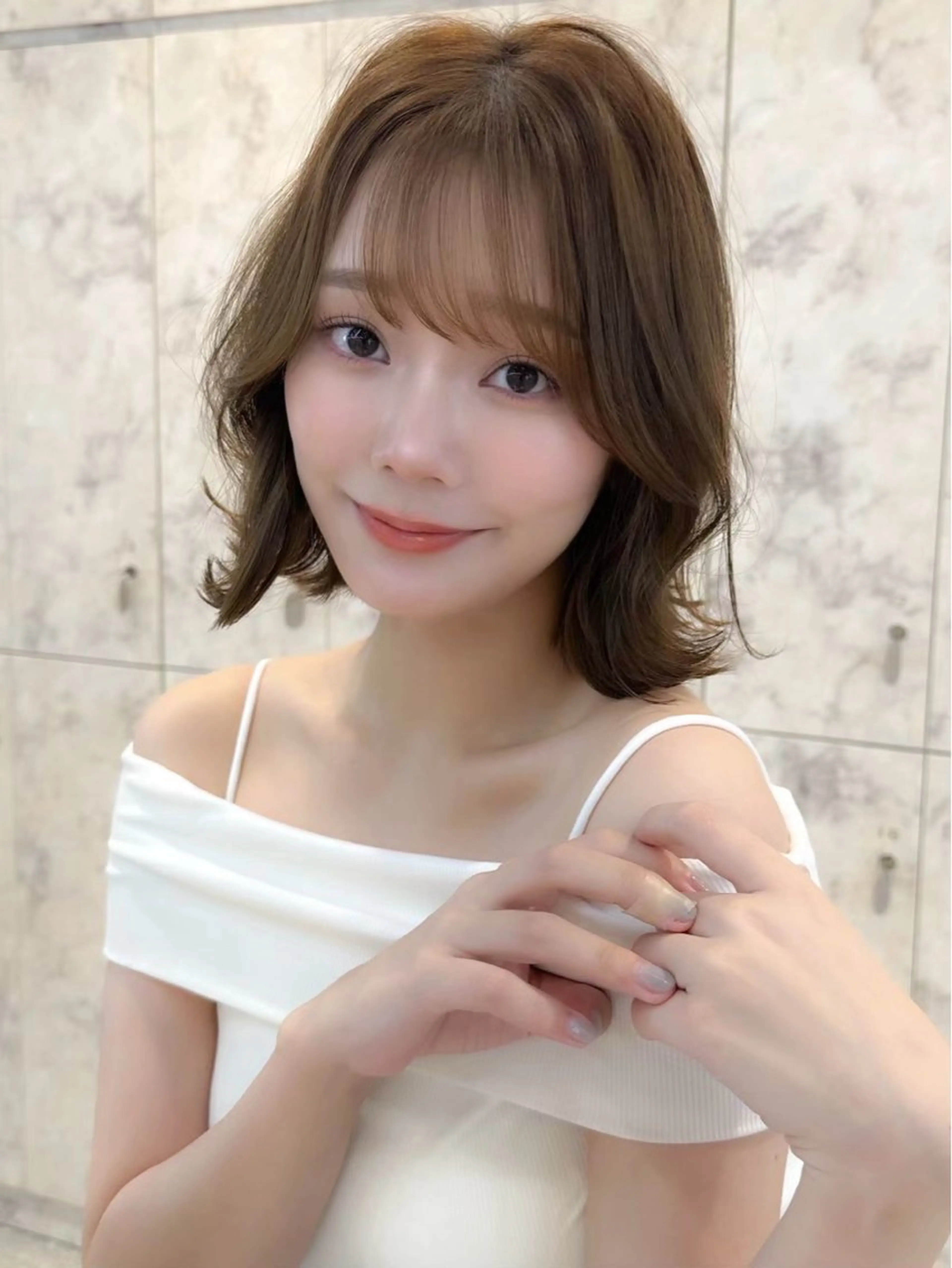 ショート ボブ くびれヘア 新宿/韓国ヘア kurea🎀のヘアスタイル