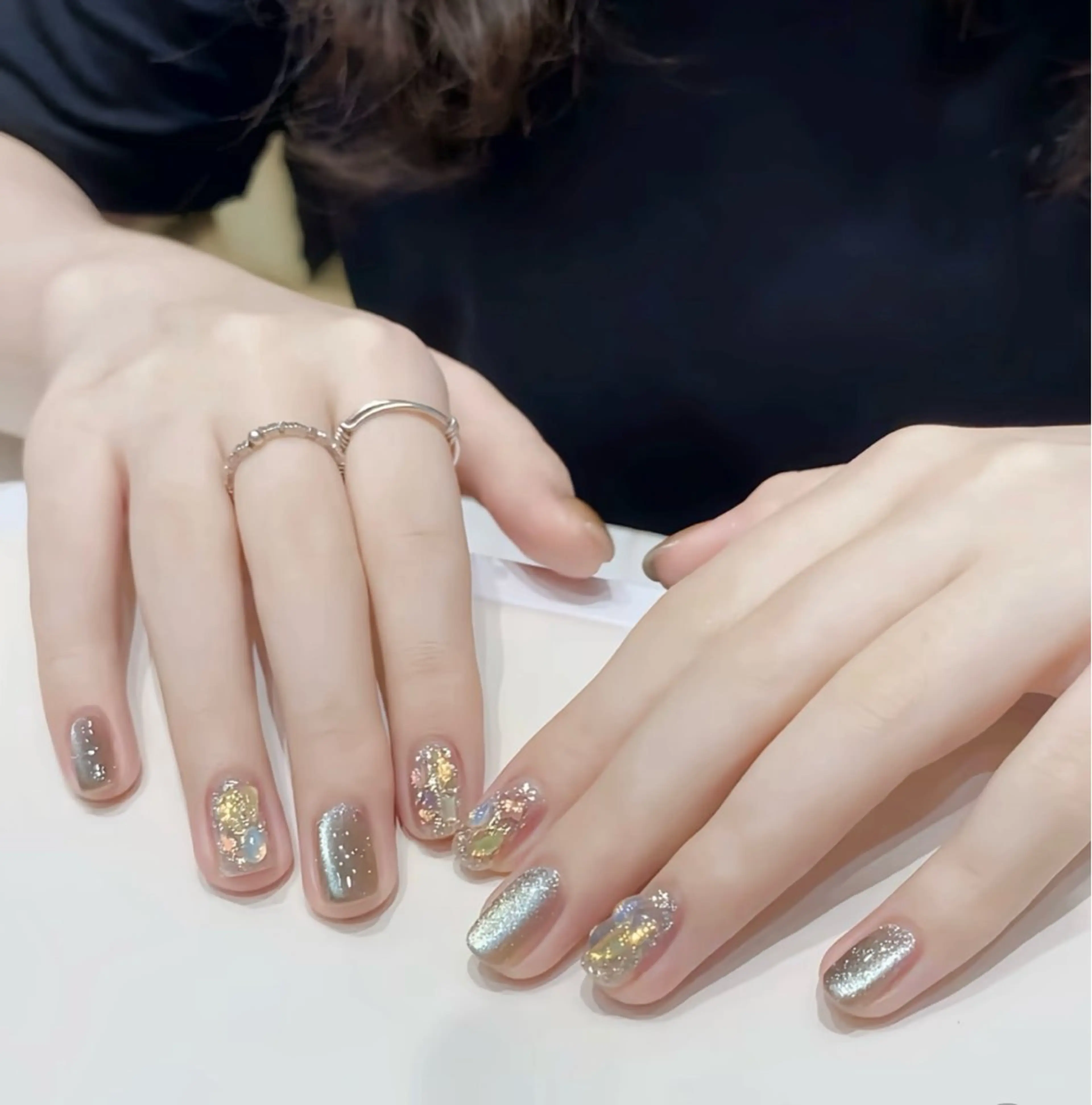 ネイル ジェルネイル キラキラネイル マグネットネイル シンプルネイル ハンドネイル 🎀MIYUKI Salon🎀のネイルデザイン