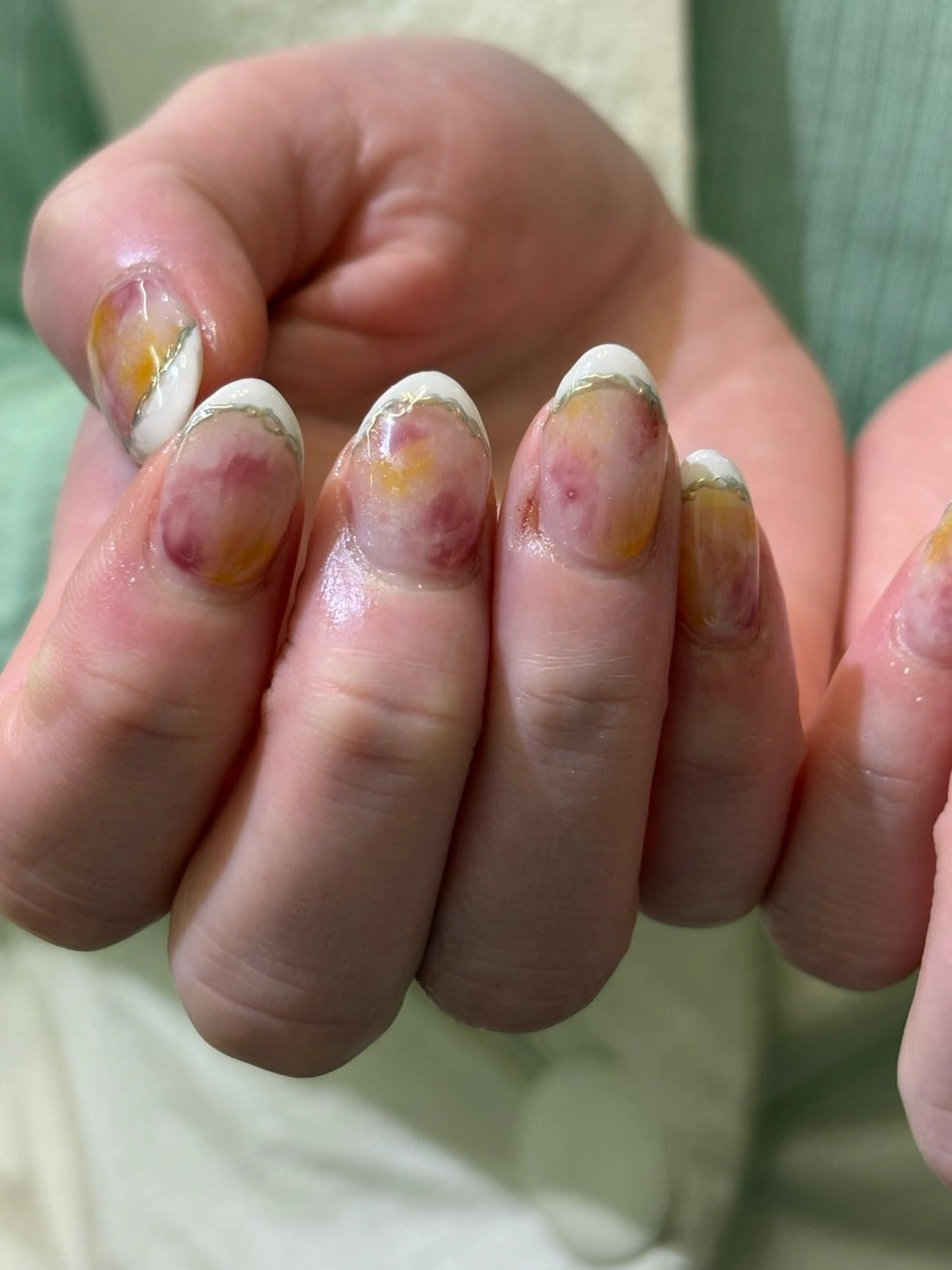 ネイル ニュアンスネイル 春ネイル ハンドネイル 佐藤 渚紗のネイルデザイン