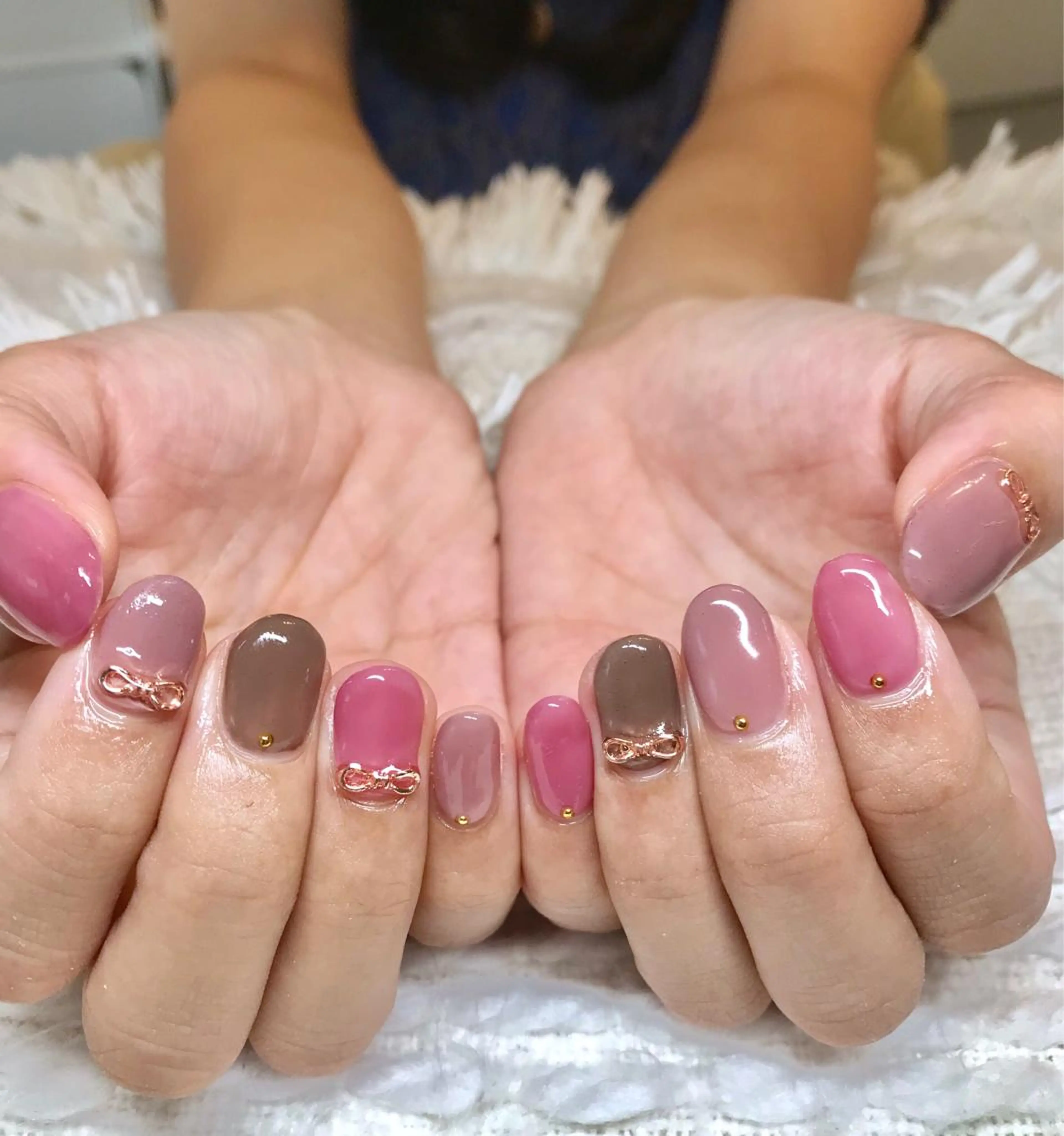 ショート ヘアアレンジ ネイル リボン nail&eye Aoのマツエク・マツパデザイン