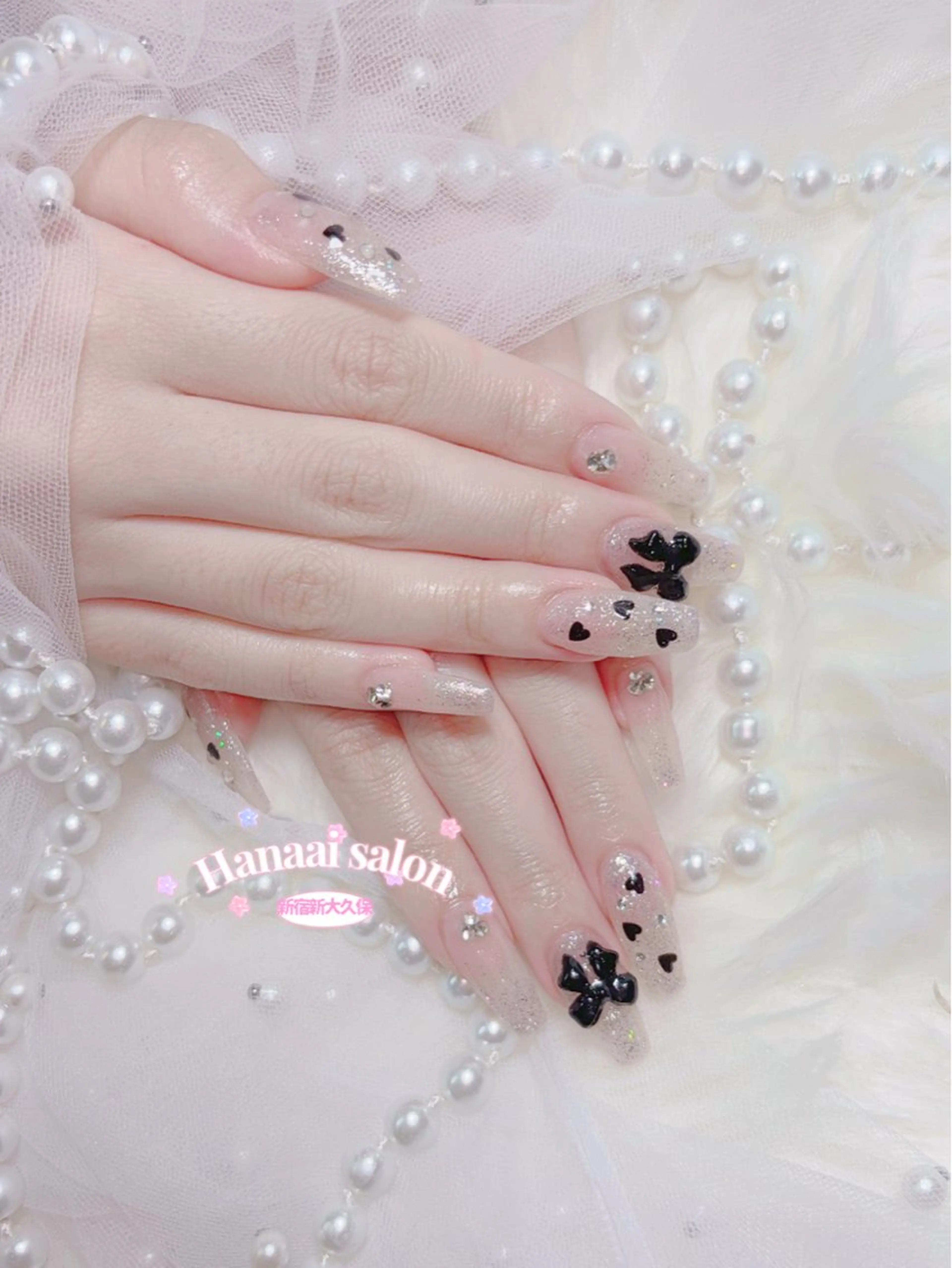 セミロング ハンドネイル Hanaai Salon新大久保店のネイルデザイン