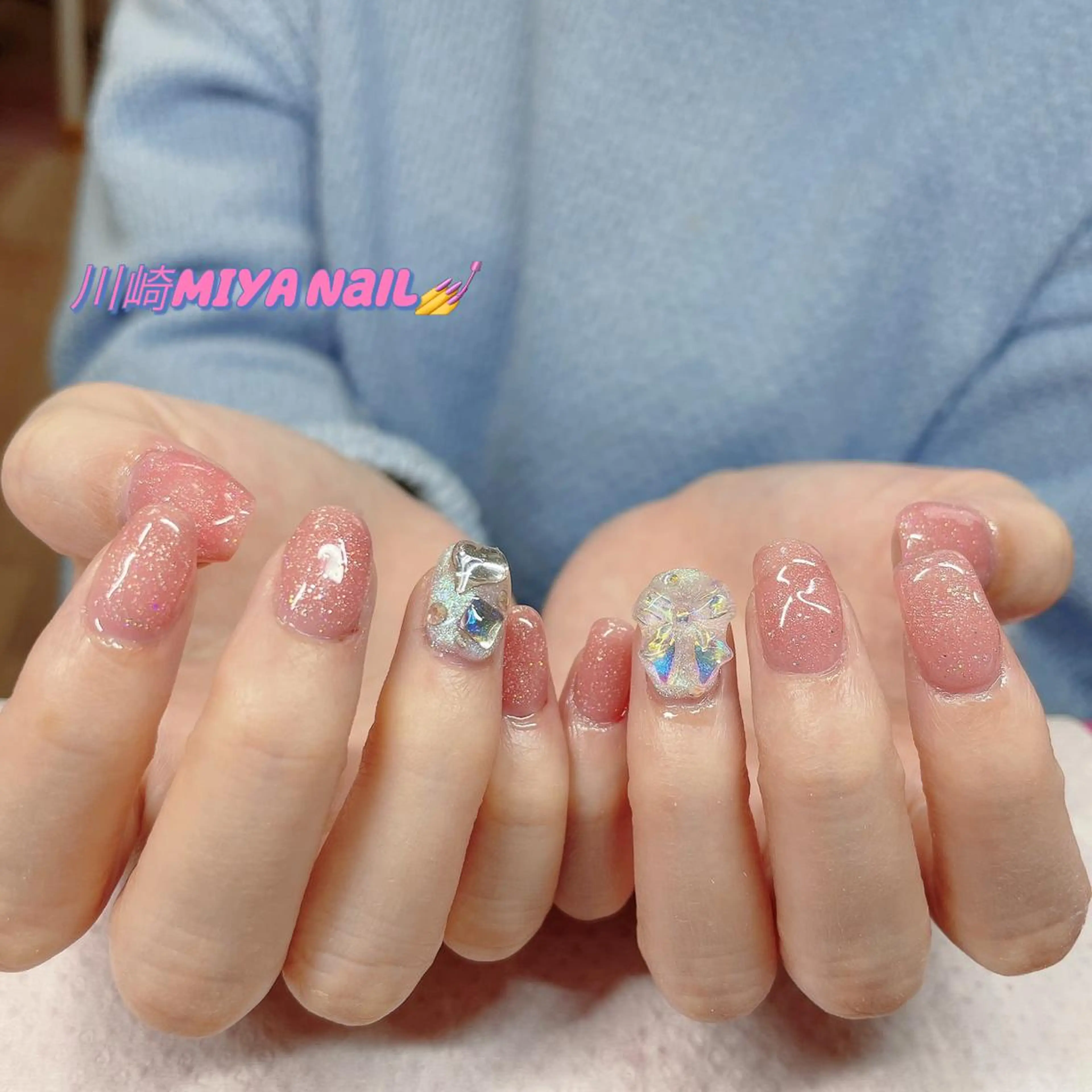 セミロング ハンドネイル ハンドケア 💜MIYA nail川崎店のネイルデザイン