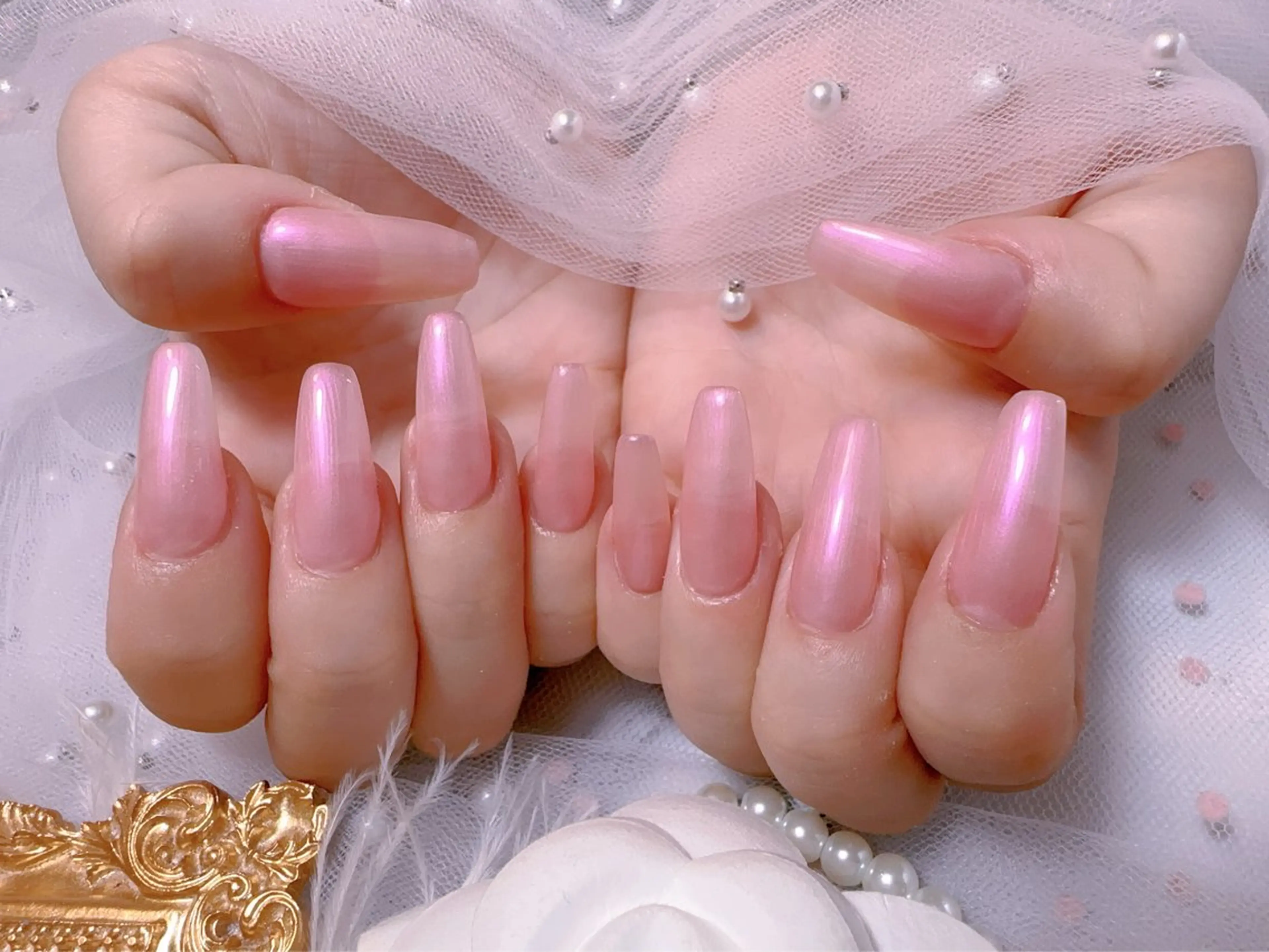 ネイル オーロラネイル フットネイル 韓国ネイル ラメ(グリッター) ラメグラデーション ハンドネイル Belle nail salon 新小岩のネイルデザイン