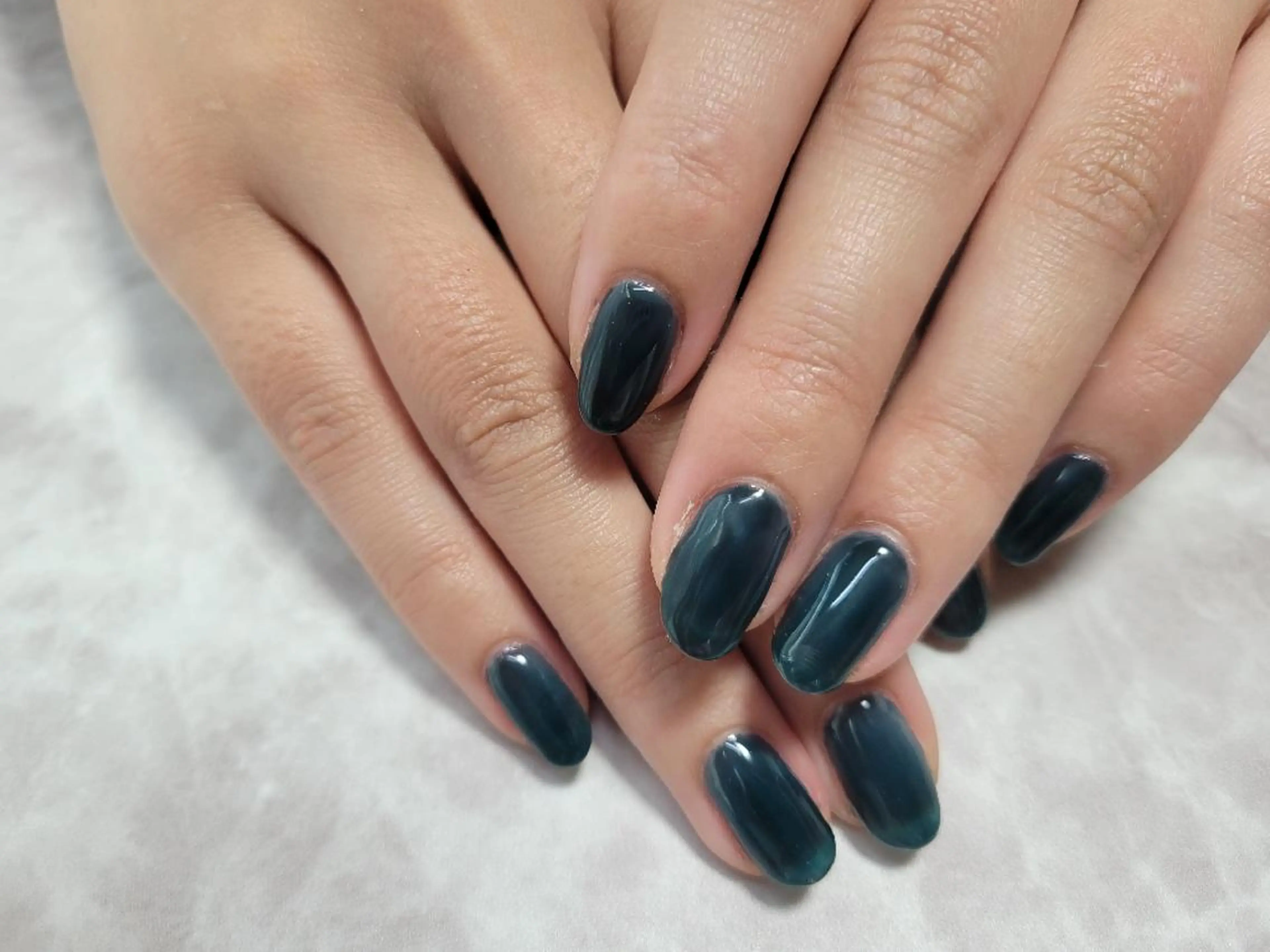 ネイル ブルー グリーン ワンカラーネイル Nails and  Beauty-Mのネイルデザイン