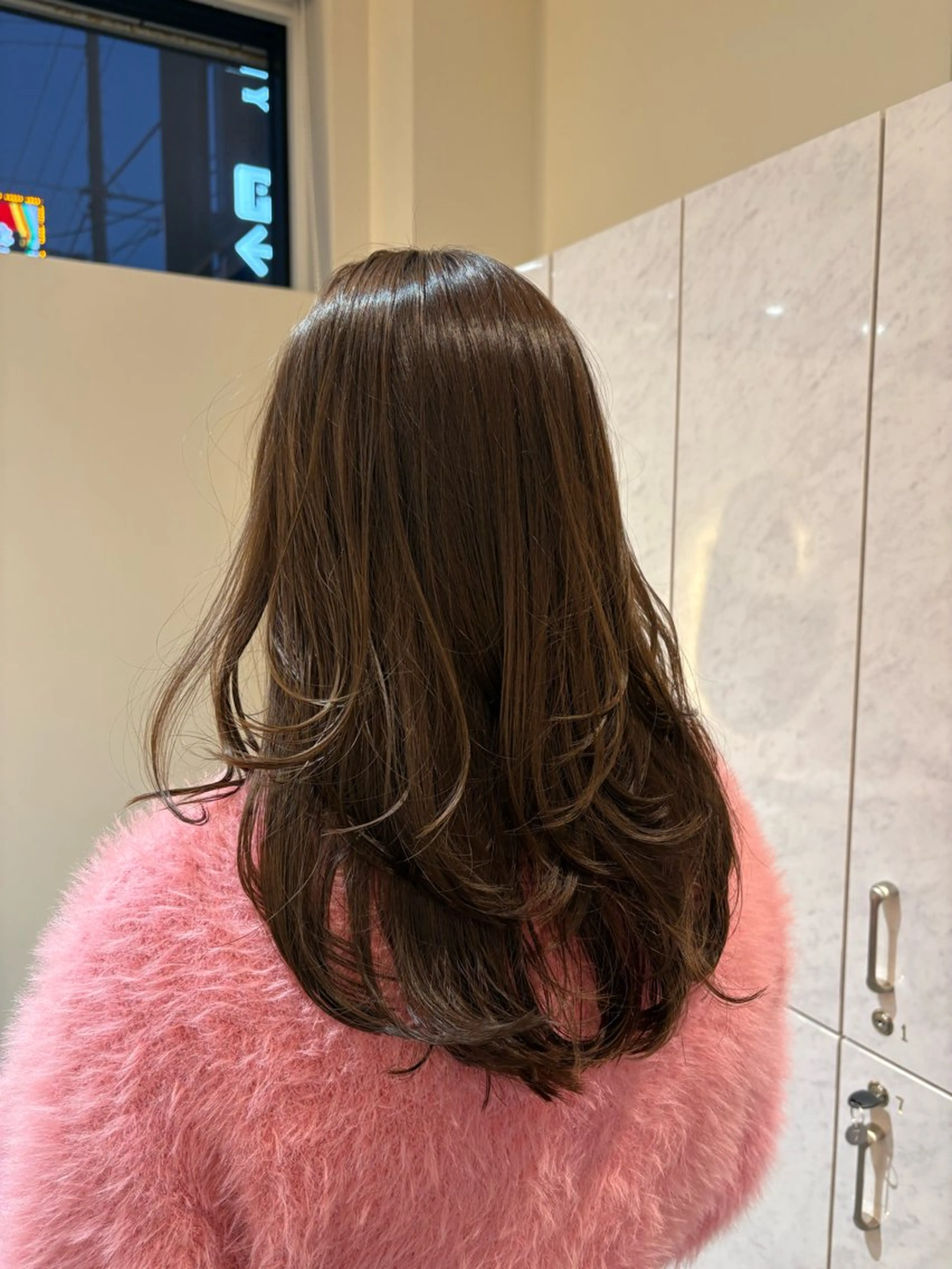 セミロング カラー レイヤーカット 小顔カット カット ヘアカラー レイヤー/透明感/髪 質改善/メンズ/佐藤のヘアスタイル