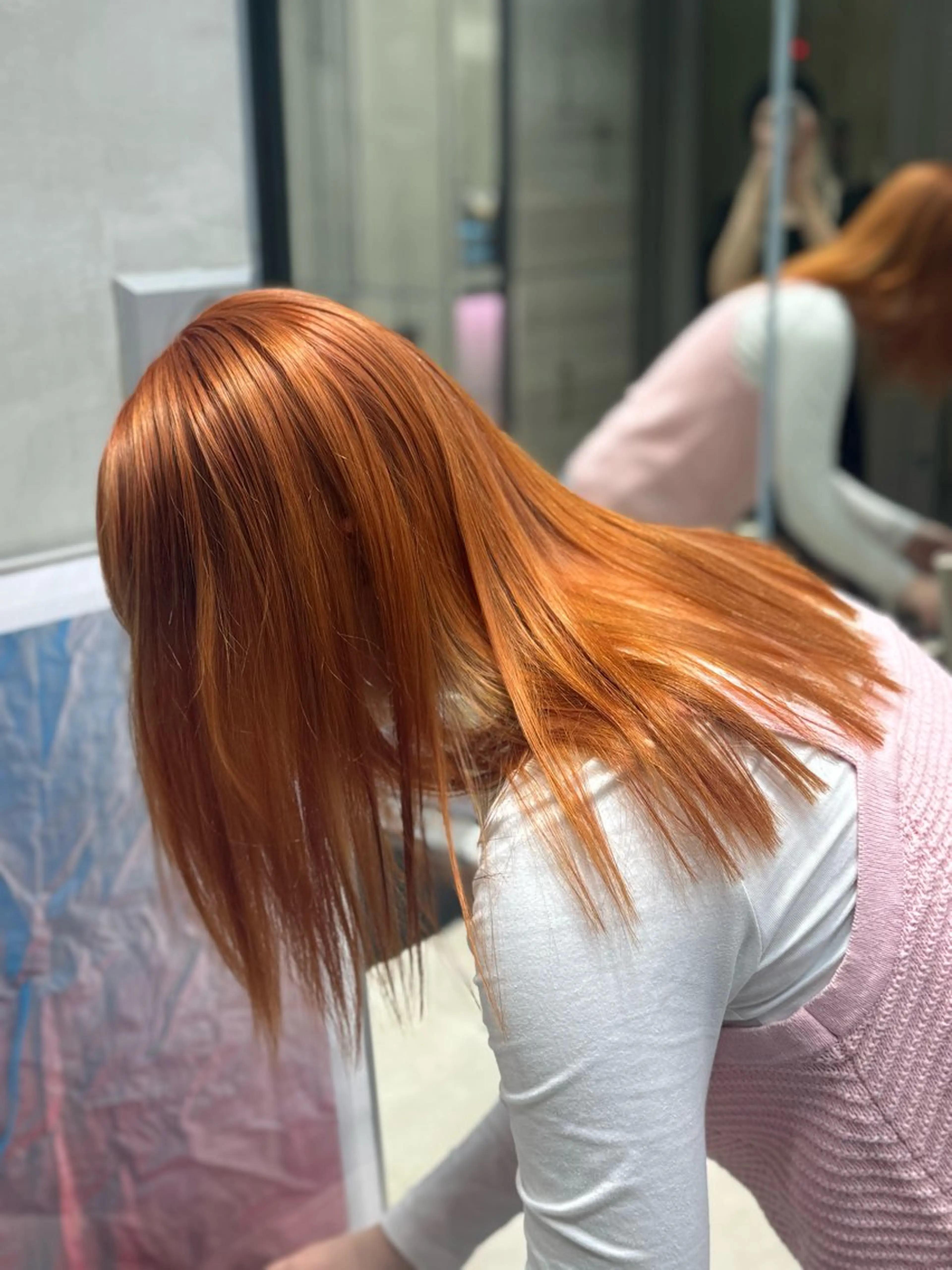 ミディアム カラー ブリーチ オレンジ 🍈yurina 福岡/パーマ🍈のヘアスタイル
