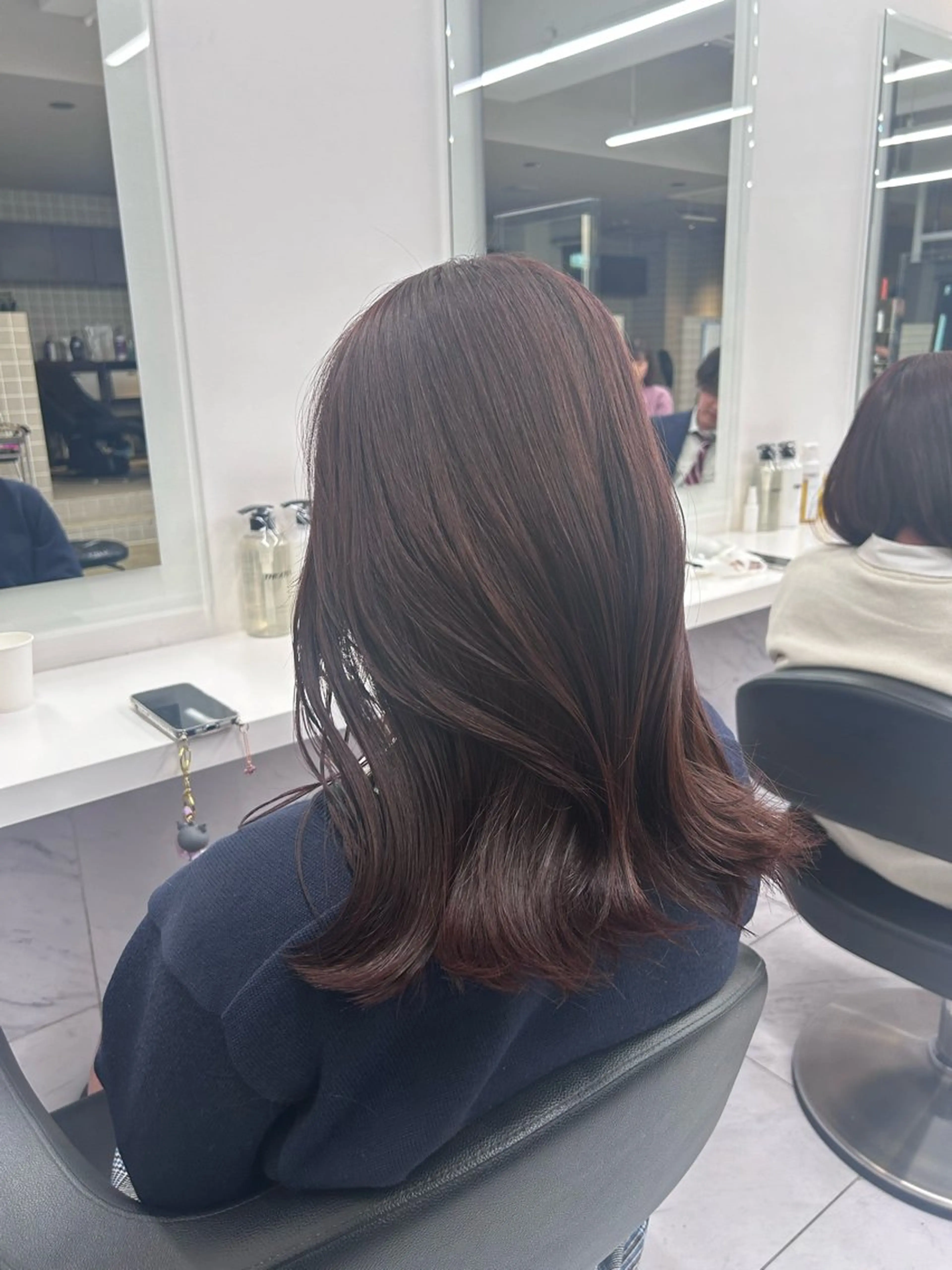 ロング カラー パーマ ヘアアレンジ メンズ キッズ ヘアカラー トリートメント ヘアセット ブリーチなしカラー/ ブラウン/レイヤーのヘアスタイル