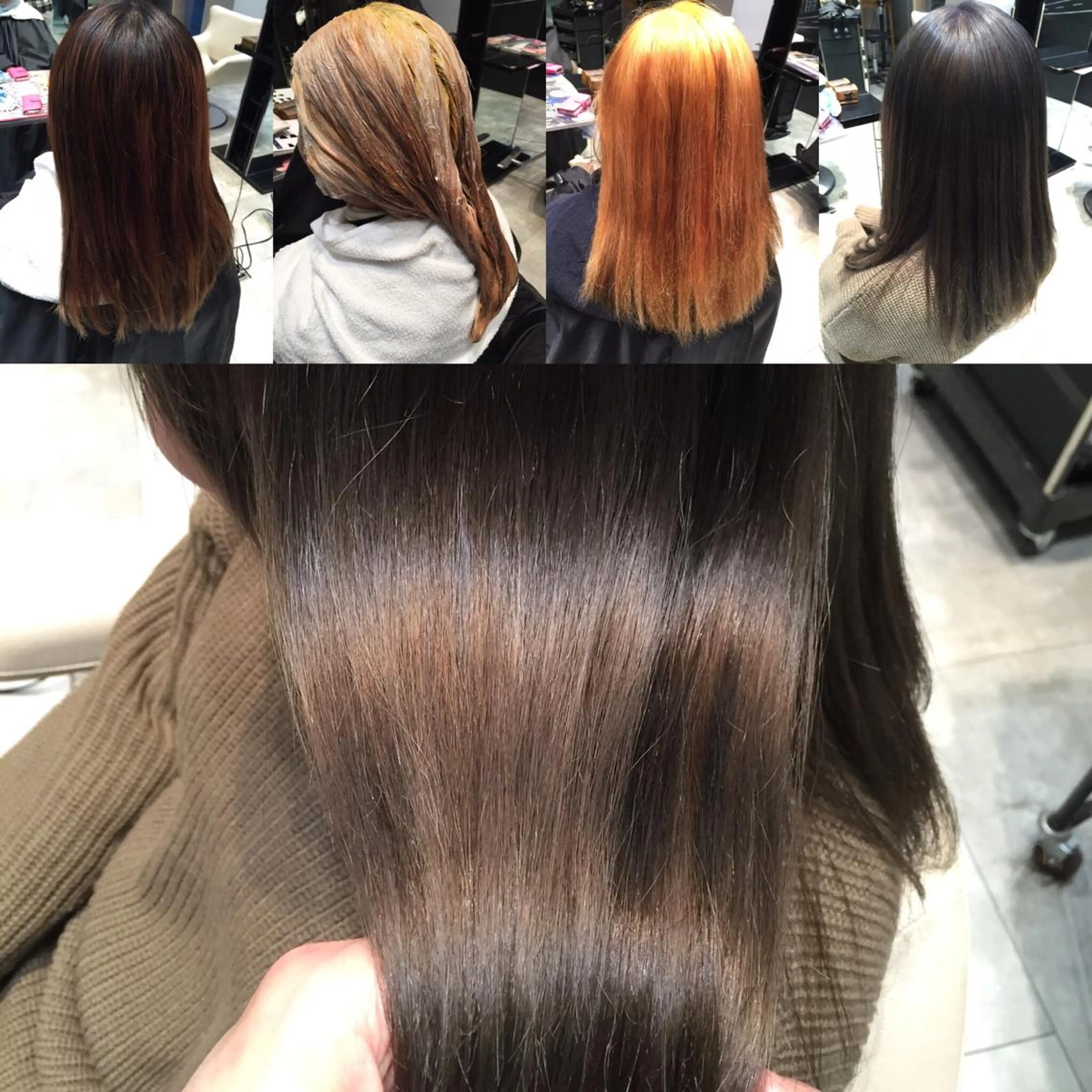 ミディアム セミロング ロング カラー ブリーチ イルミナカラー Re:ta KANZOのヘアスタイル