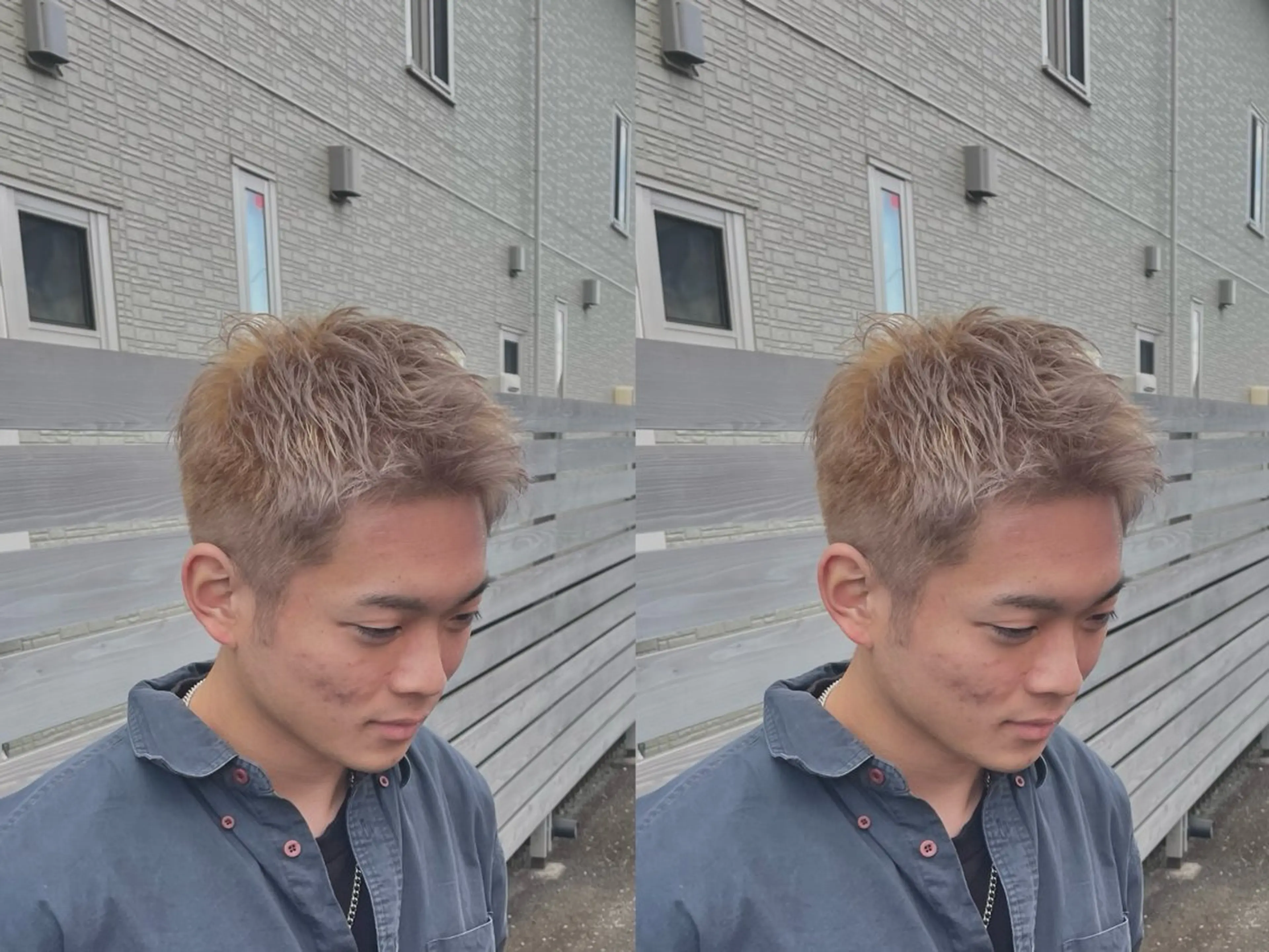 カラー メンズ ヘアカラー 夏向/ハイトーン /パーマのヘアスタイル