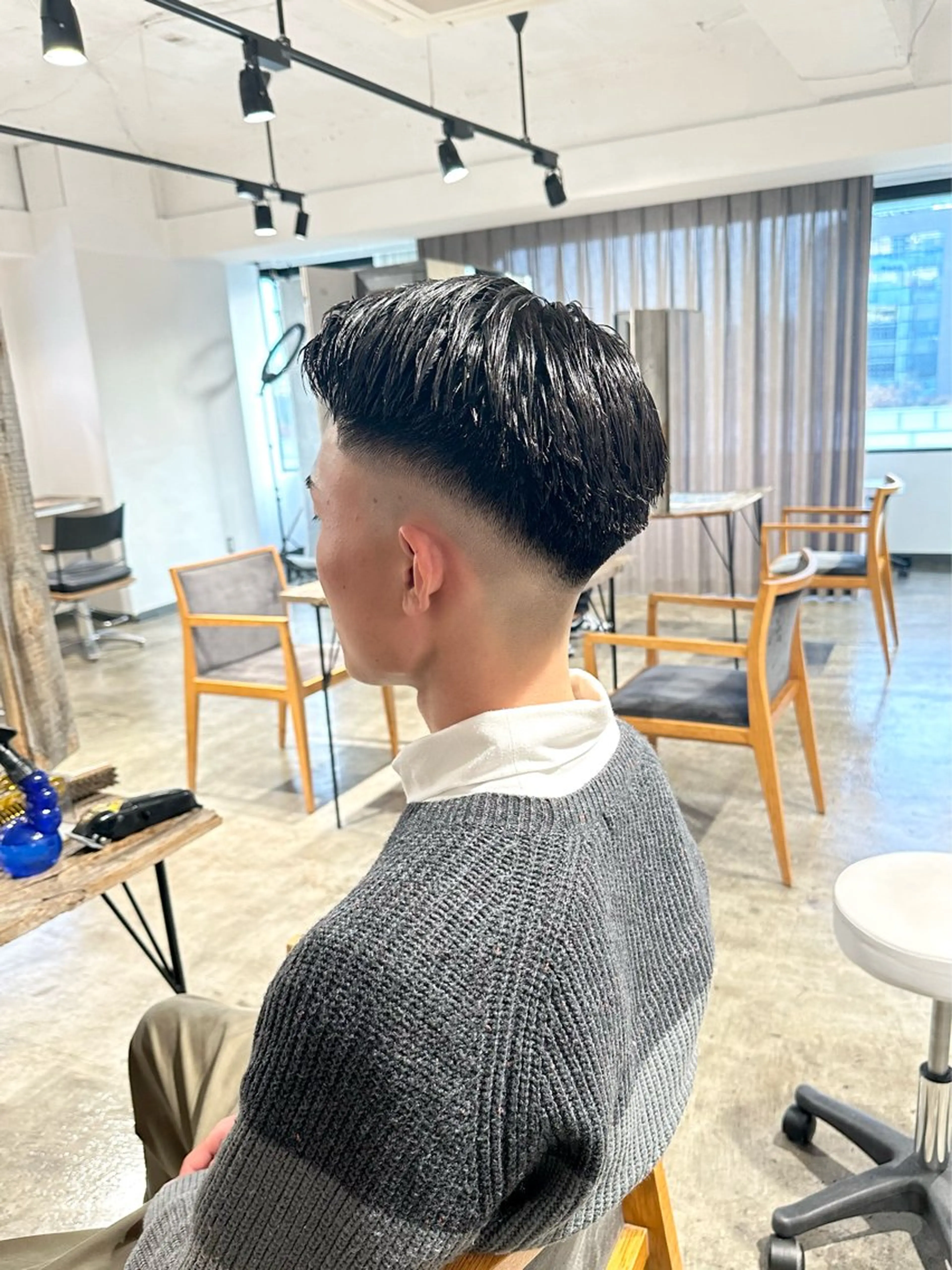 メンズ フェードカット 七三 スキンフェード カット 骨格補正施術/メンズ 専門美容師/YUYAのヘアスタイル