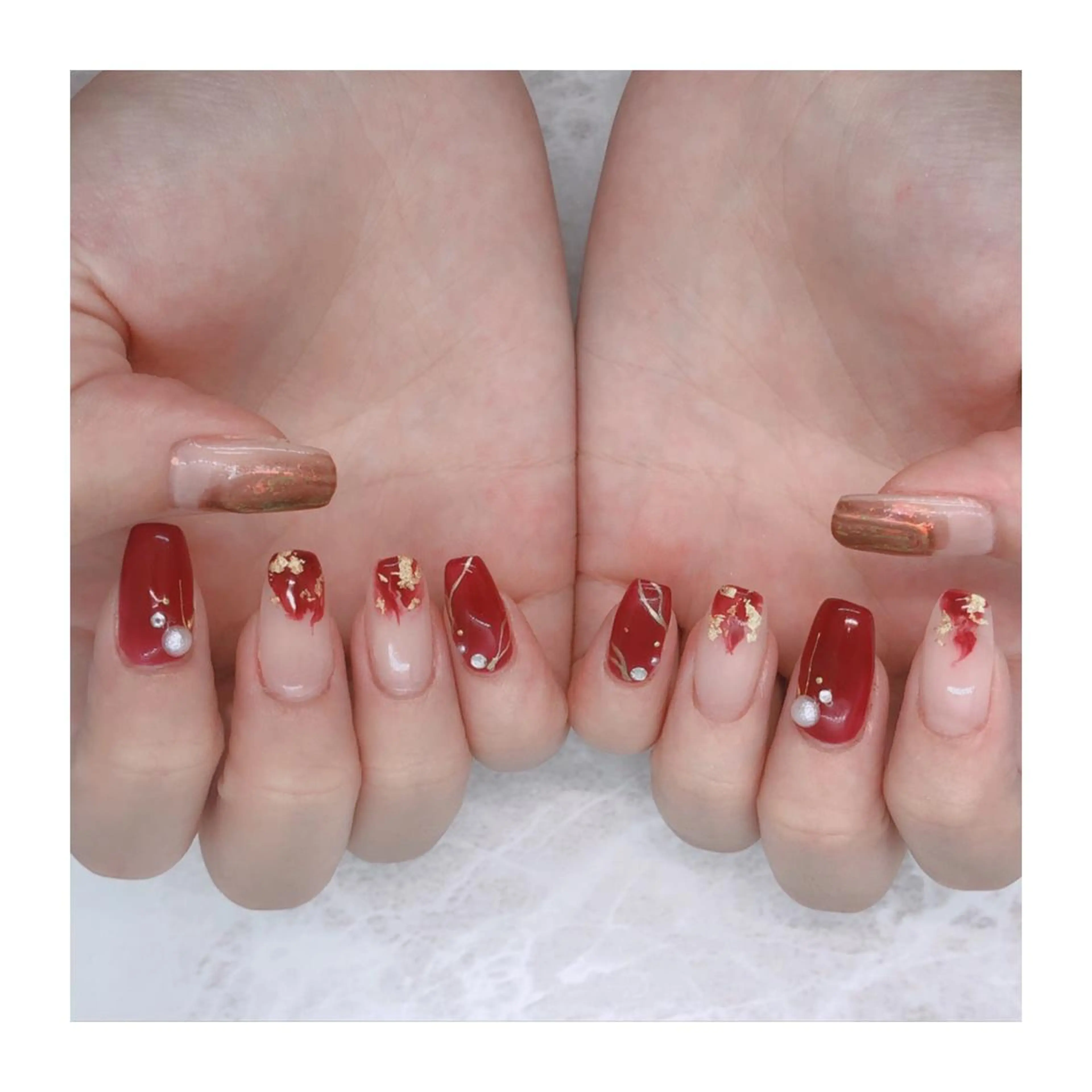 ネイル 成人式 ハンドネイル Nailsalon -Aのネイルデザイン