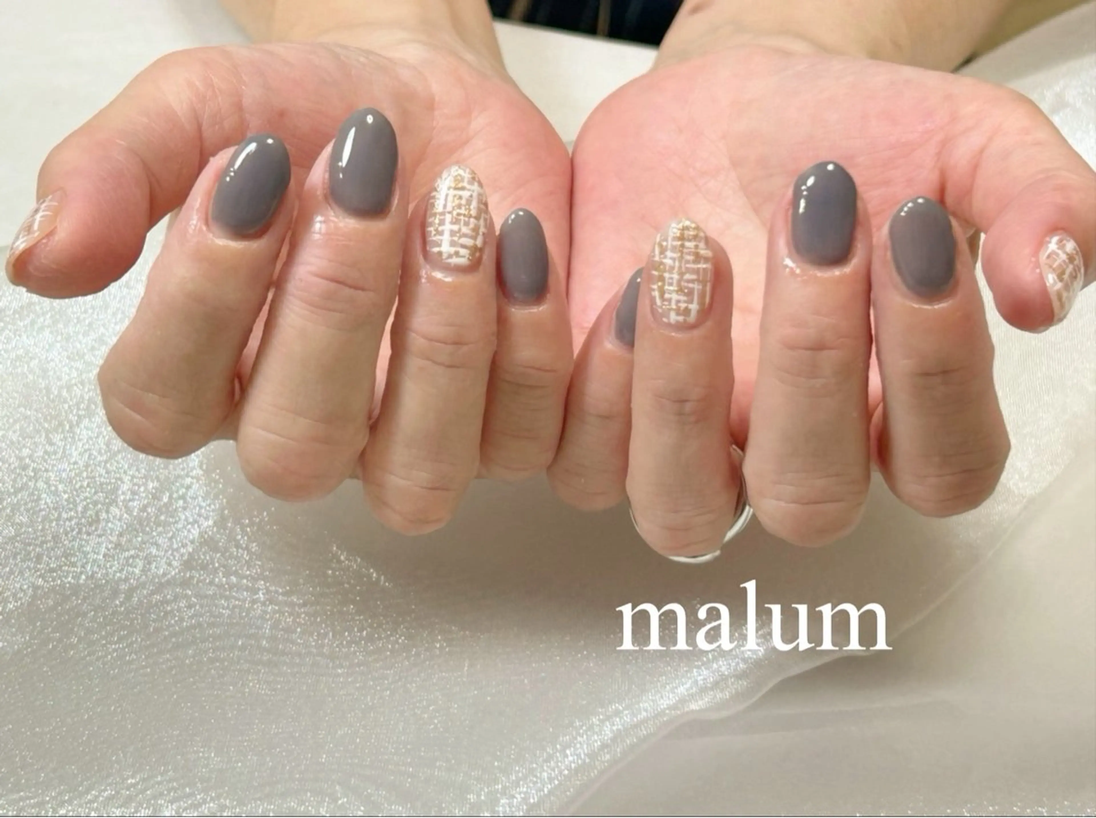 ネイル ツイードネイル ハンドネイル malum nailのネイルデザイン