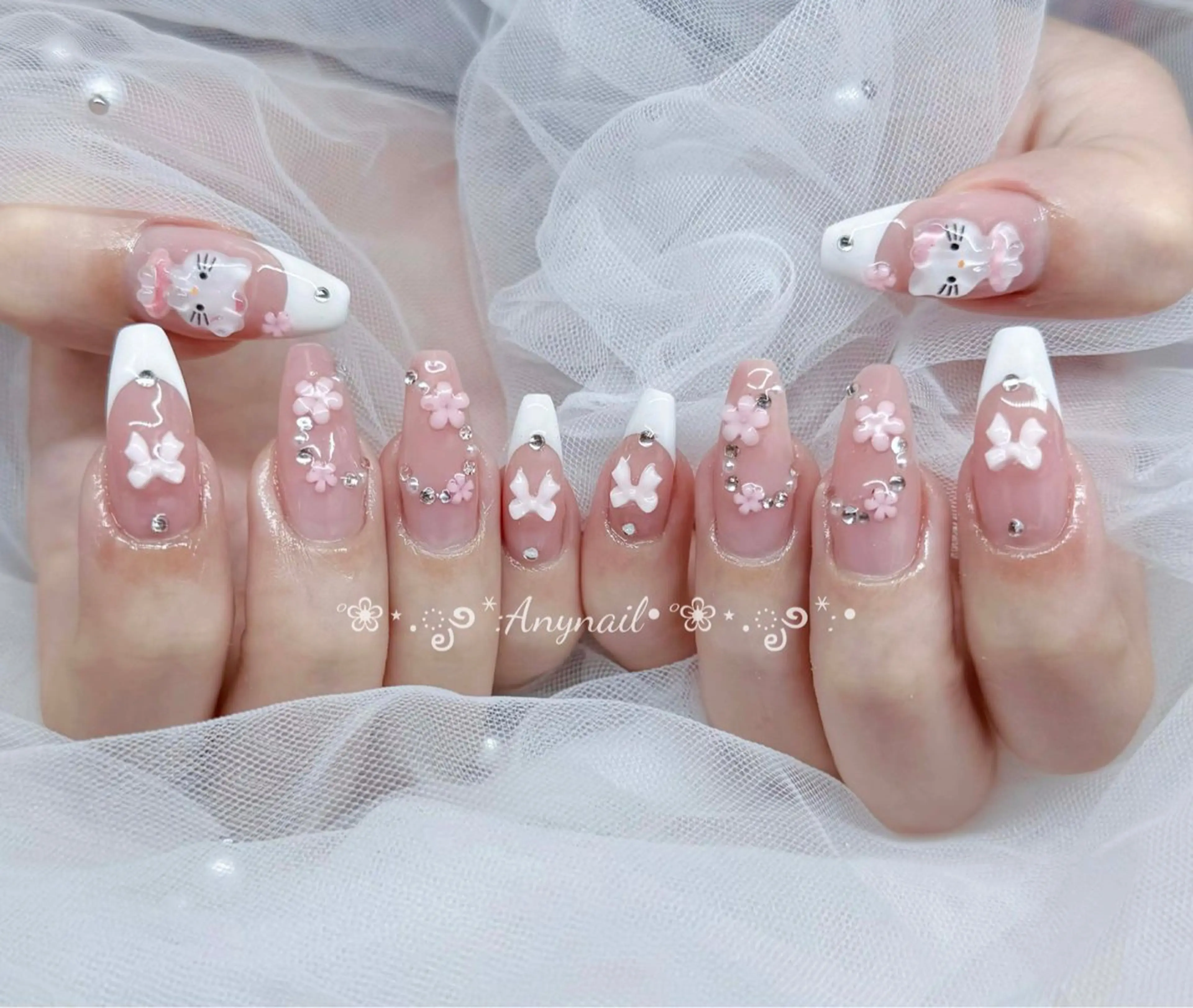 ネイル ロングネイル マグネットネイル 春ネイル 夏ネイル スーパーロングネイル ハンドネイル Any_nail新大久保店所属・Any nail新大久保店のネイルデザイン