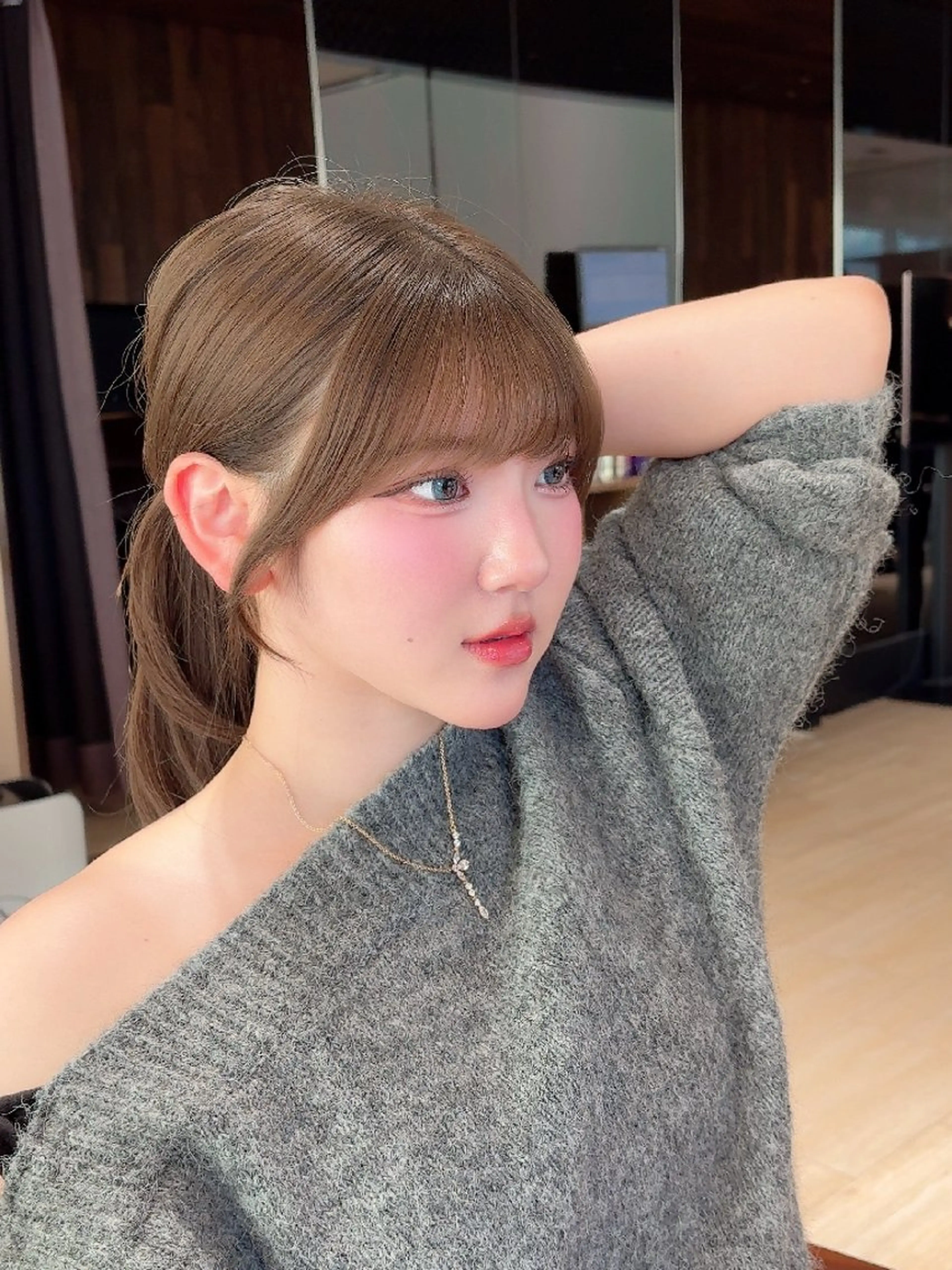 ロング 似合わせカット 小顔カット カット ヘアカラー トリートメント Nanako。/韓国 ヘア/顔周りカットのヘアスタイル