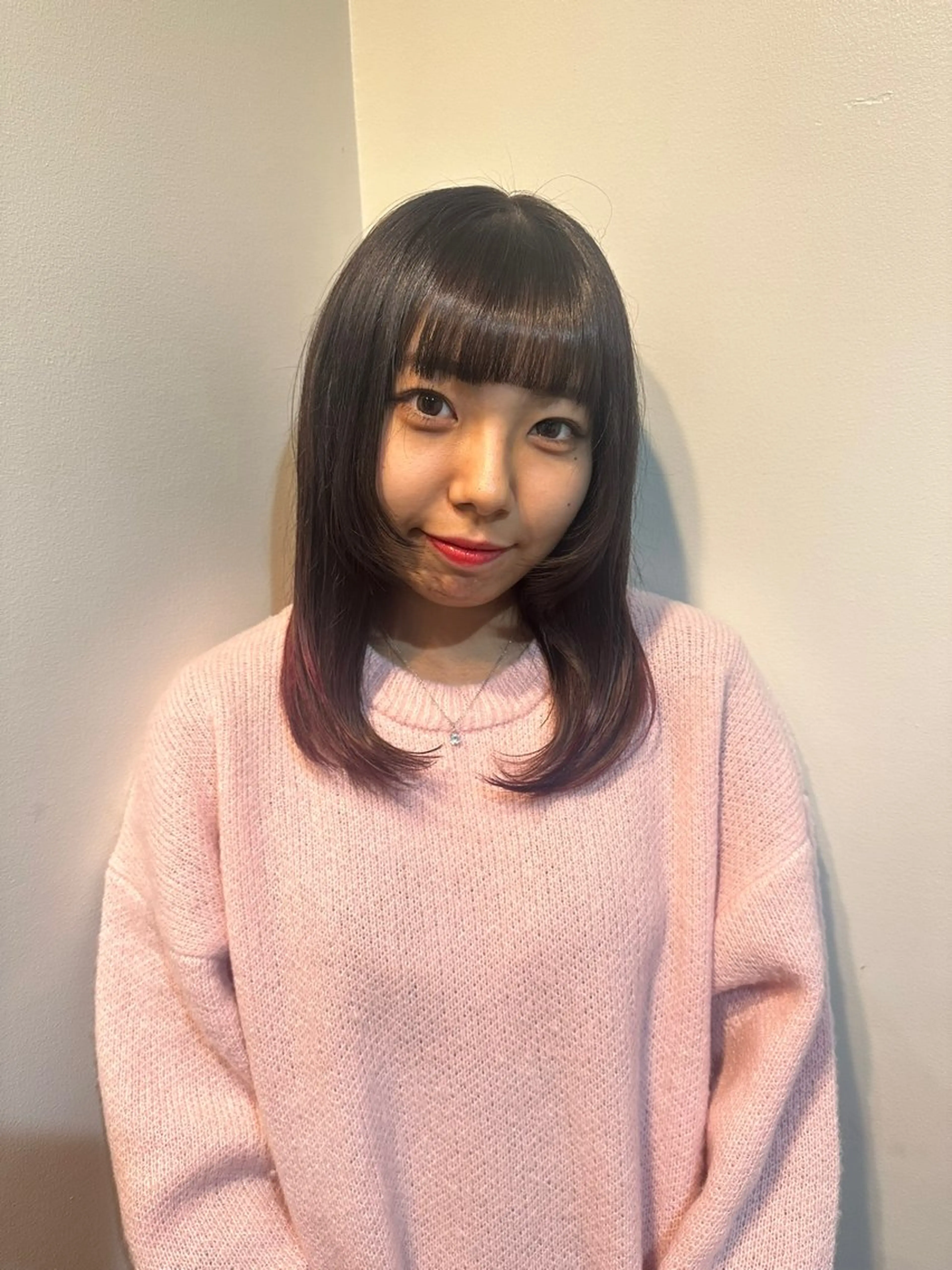 セミロング カラー ブラウンカラー 透明感カラー ピンクカラー 【sica】 nanaのヘアスタイル