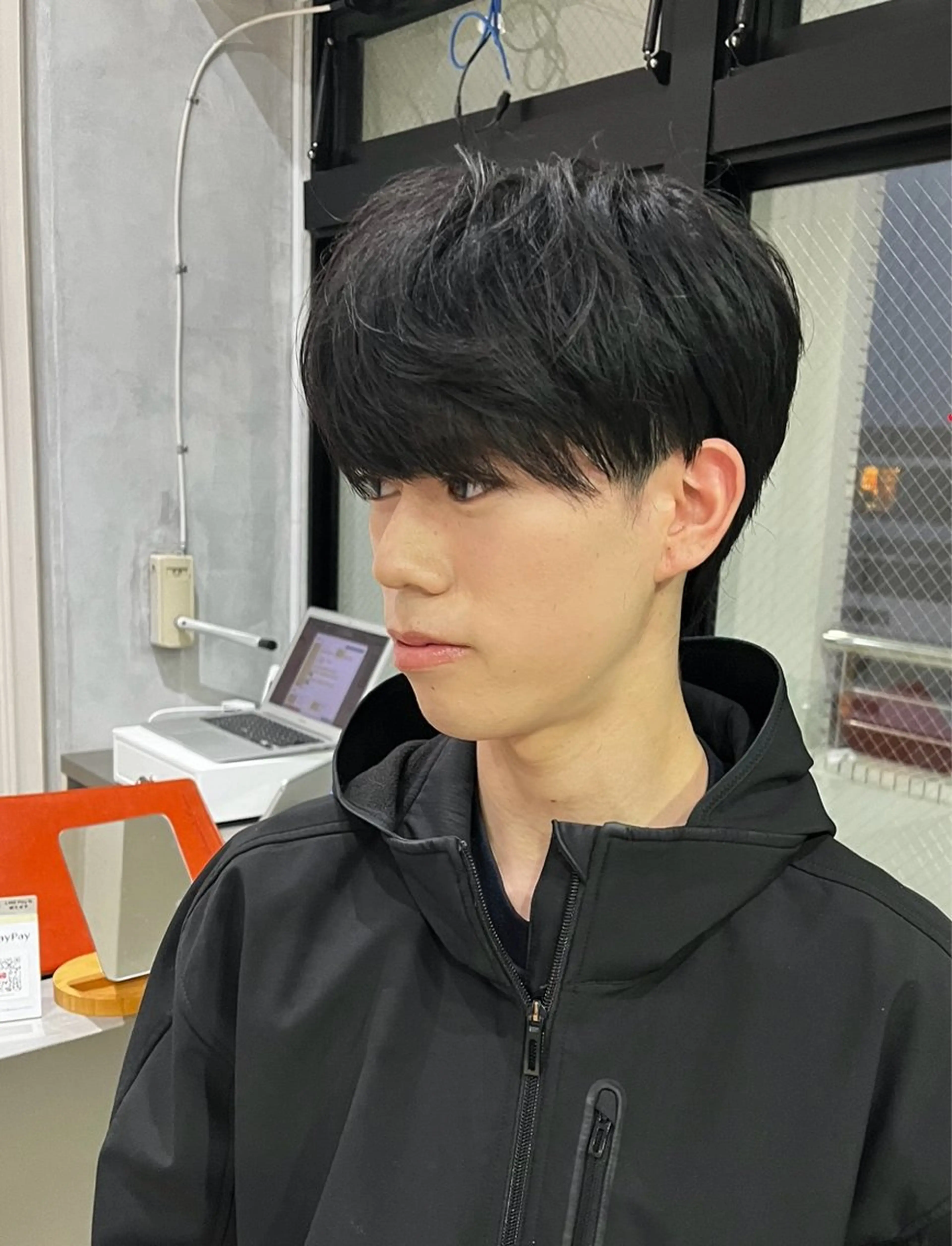 ショート メンズ マッシュ 顔周りカット カット ニュアンスパーマ/ ウルフ/ときなのヘアスタイル