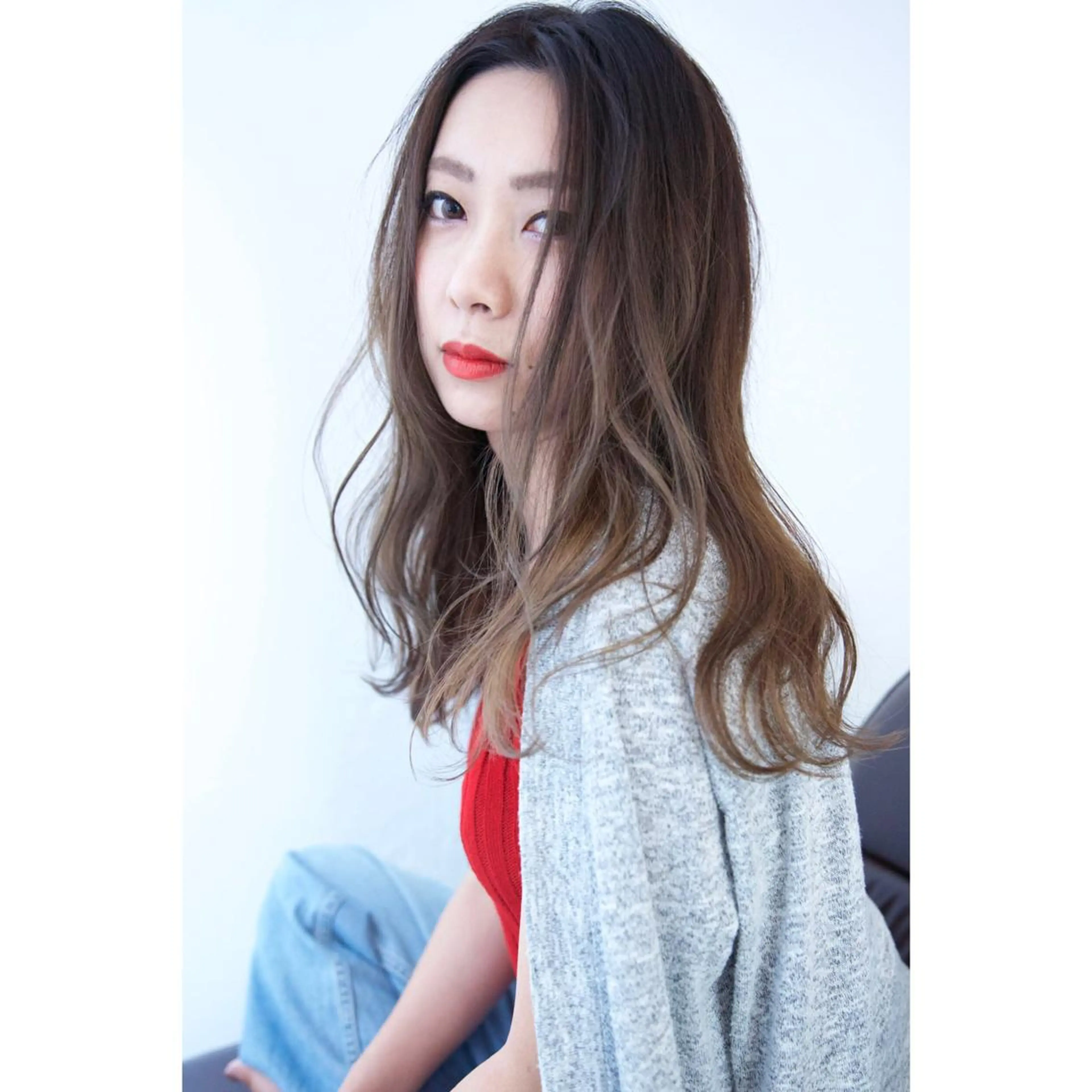 ロング カラー カット ヘアカラー fio マナミのヘアスタイル