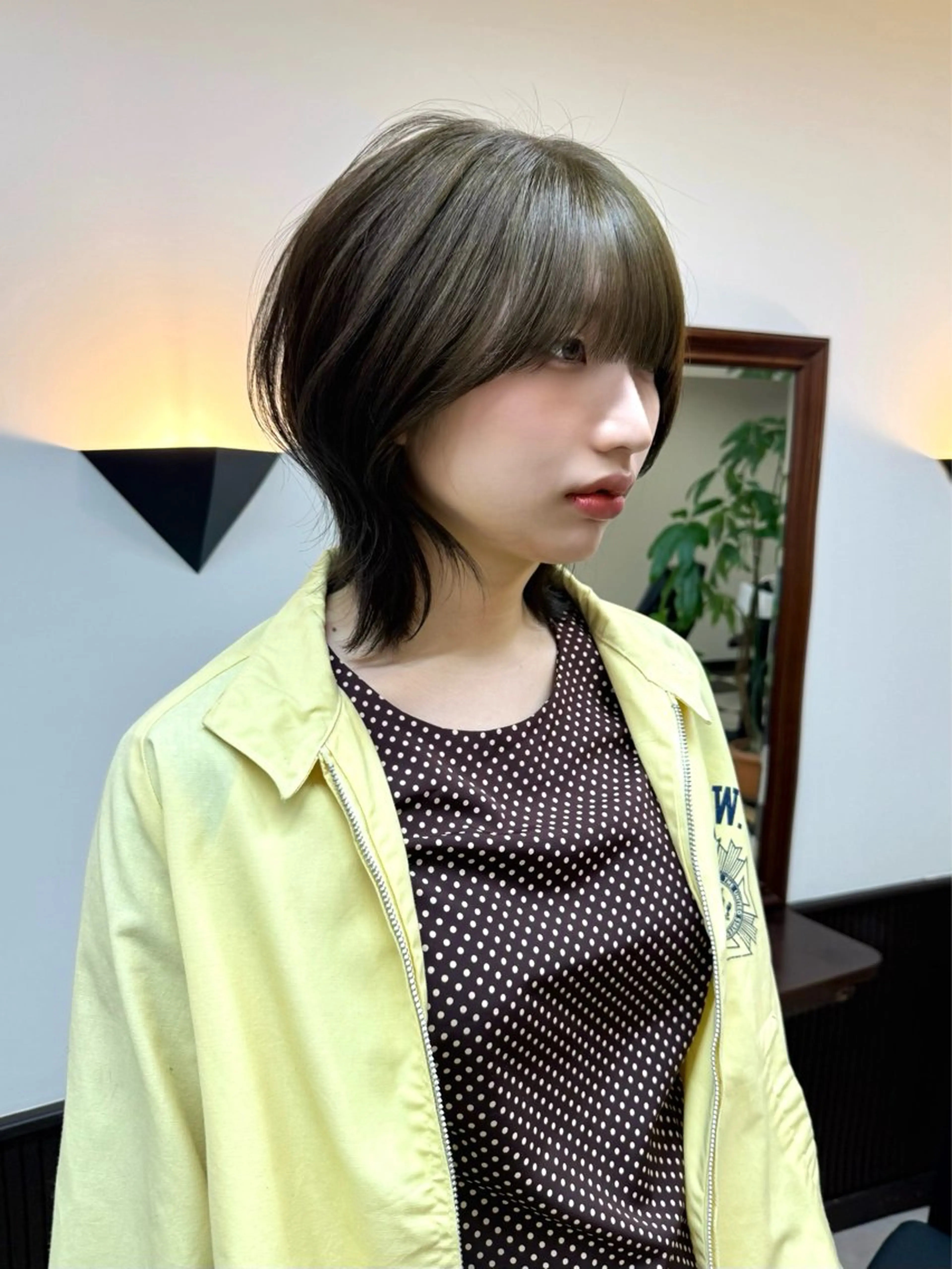 ミディアム カラー 透明感カラー オリーブカラー ヘアカラー トリートメント SHICUNEアサミ /ショート/メンズのヘアスタイル