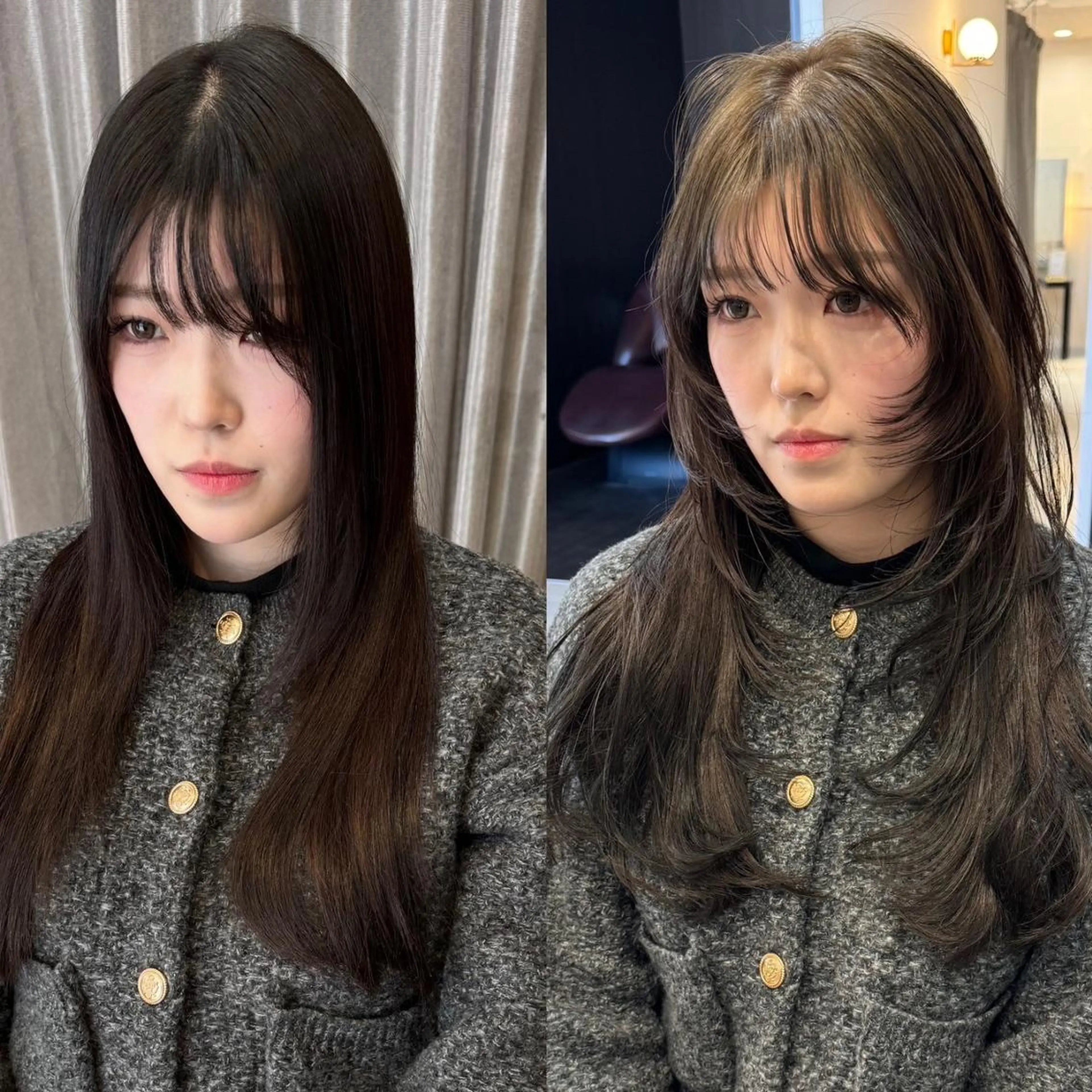 セミロング ヘアアレンジ 顔まわりレイヤー 顔周りカット 韓国風ヘア レイヤーカット カット Kobayashi ハイライト/ショートのヘアスタイル