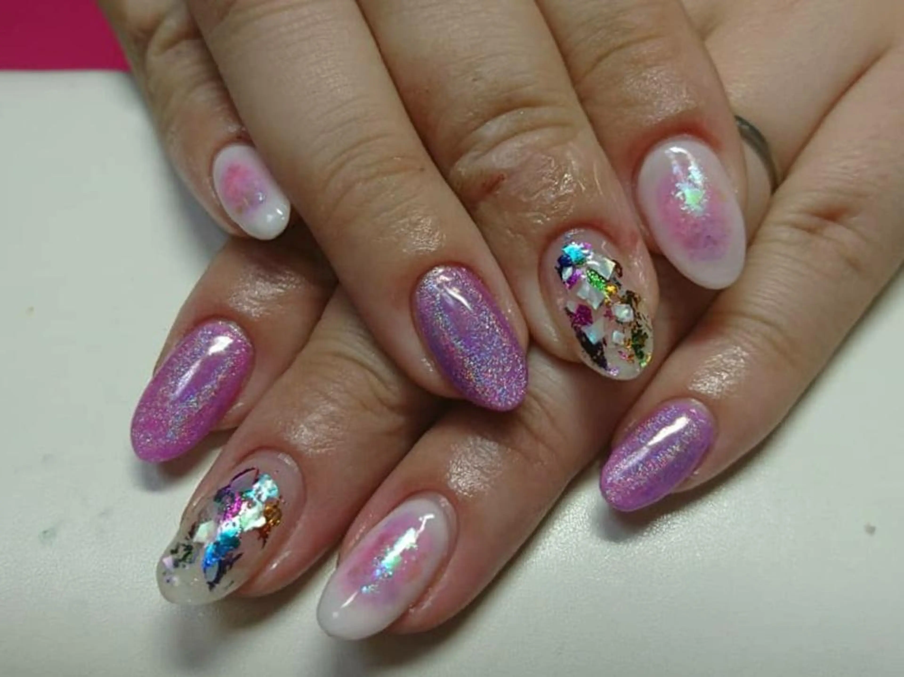 ネイル チークネイル パープル nail yukkoのネイルデザイン