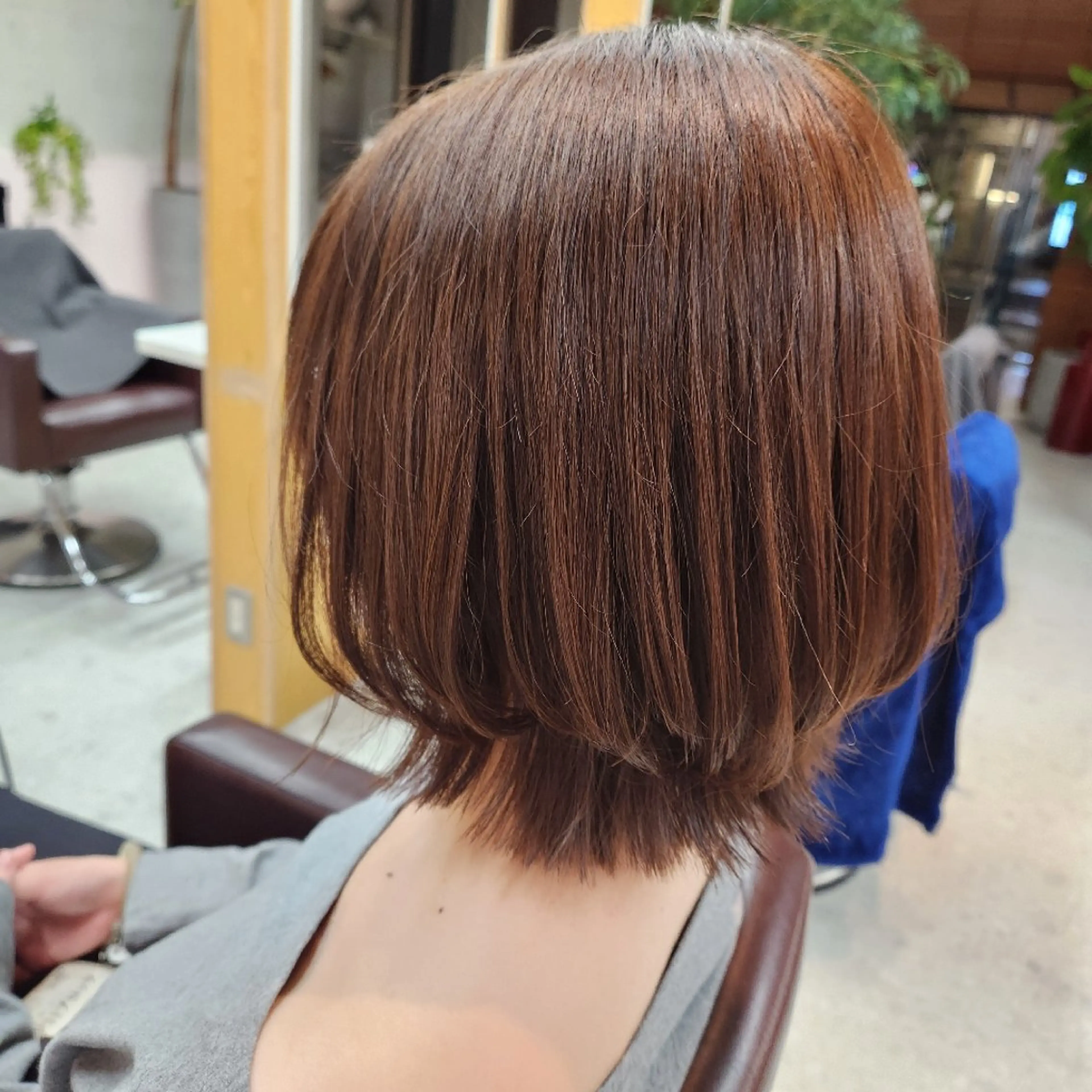 ミディアム ボブ くびれヘア カット ヘアカラー FORME綱島店所属・FORME野口 晴香のヘアスタイル