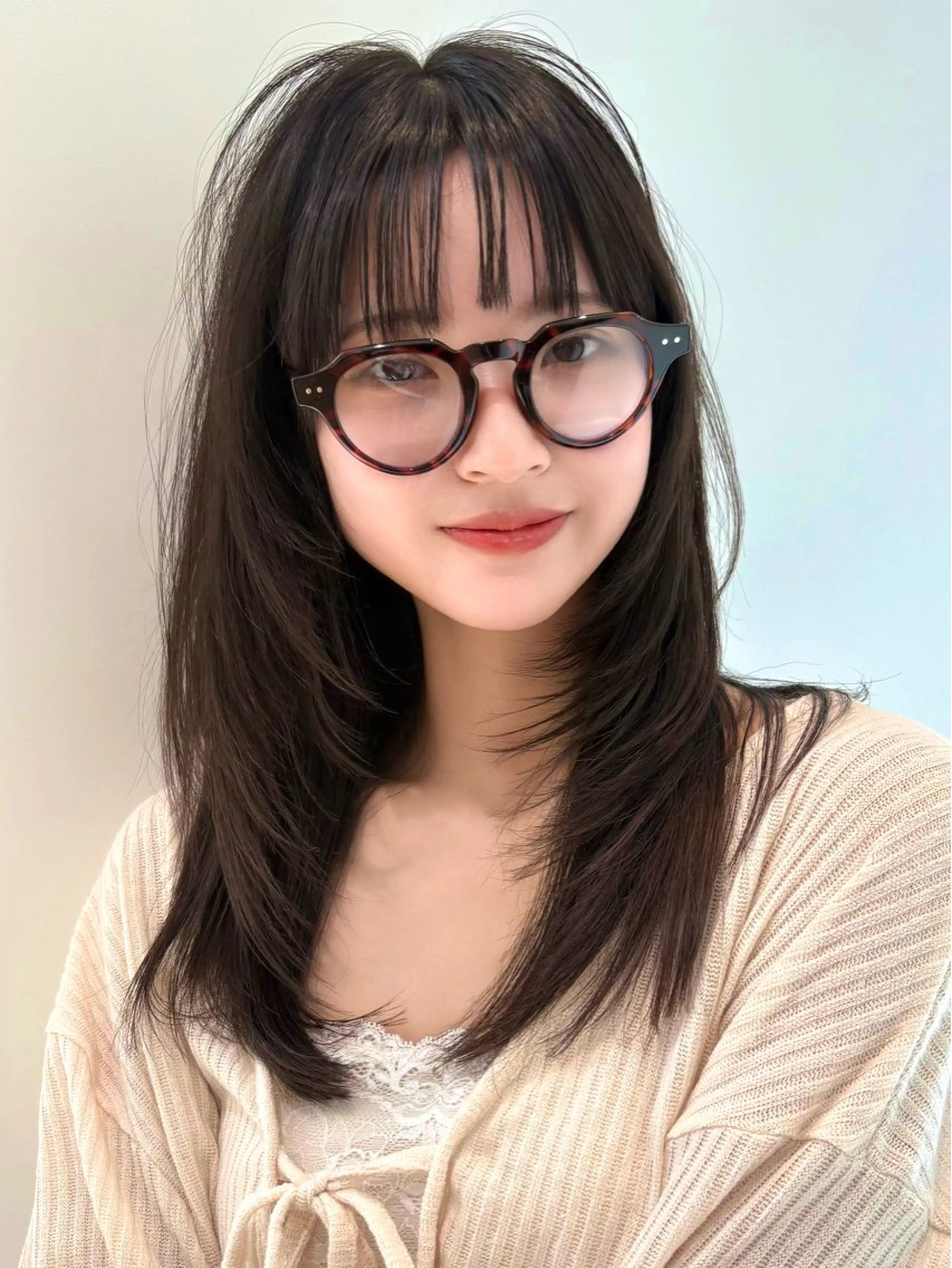 セミロング レイヤーカット 似合わせカット カット PULSE yokohama所属・横浜駅/韓国レイヤー カット/髪質改善のヘアスタイル