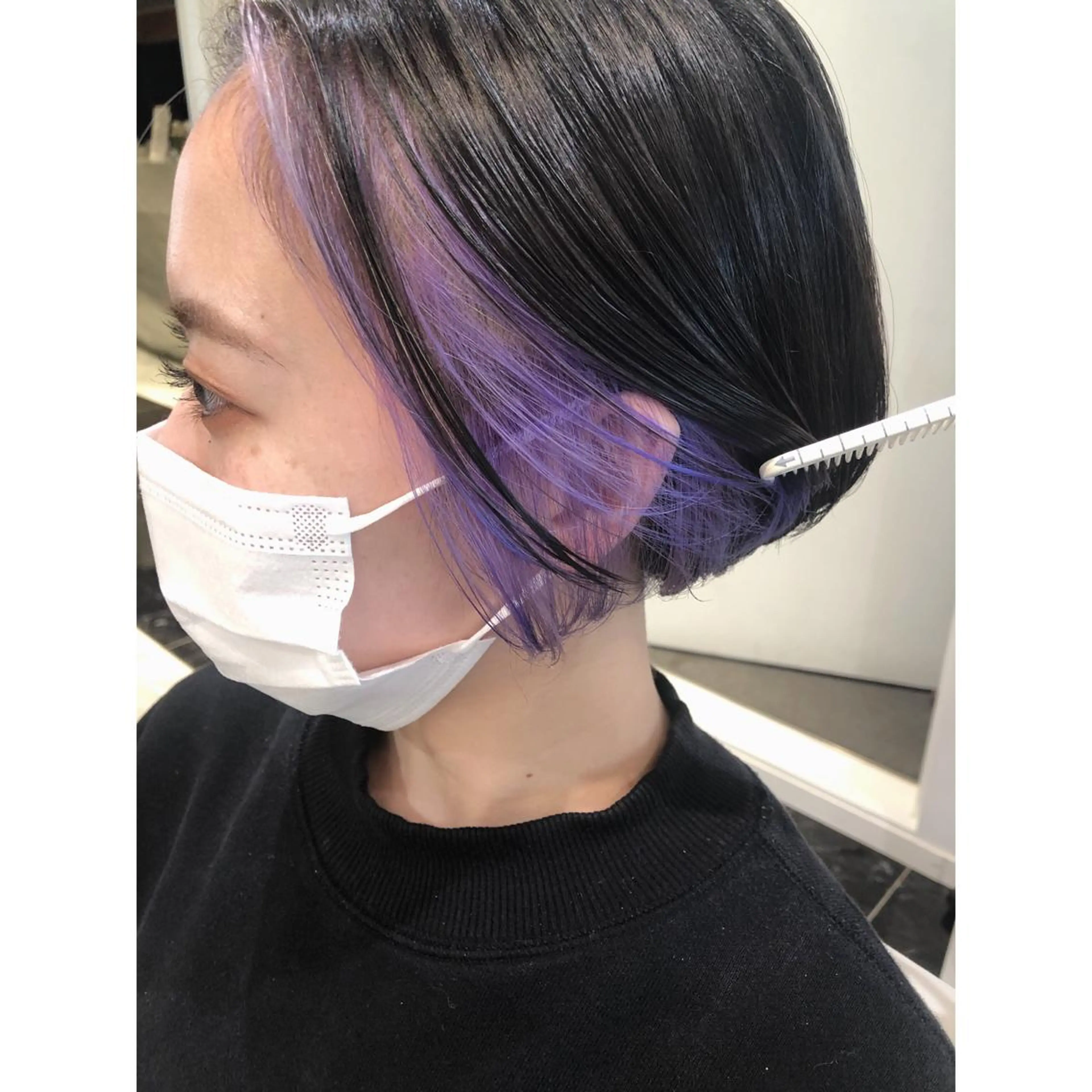 ショート カラー インナーカラー ラベンダーカラー 推しカラー✨ オタク美容師ユウカのヘアスタイル