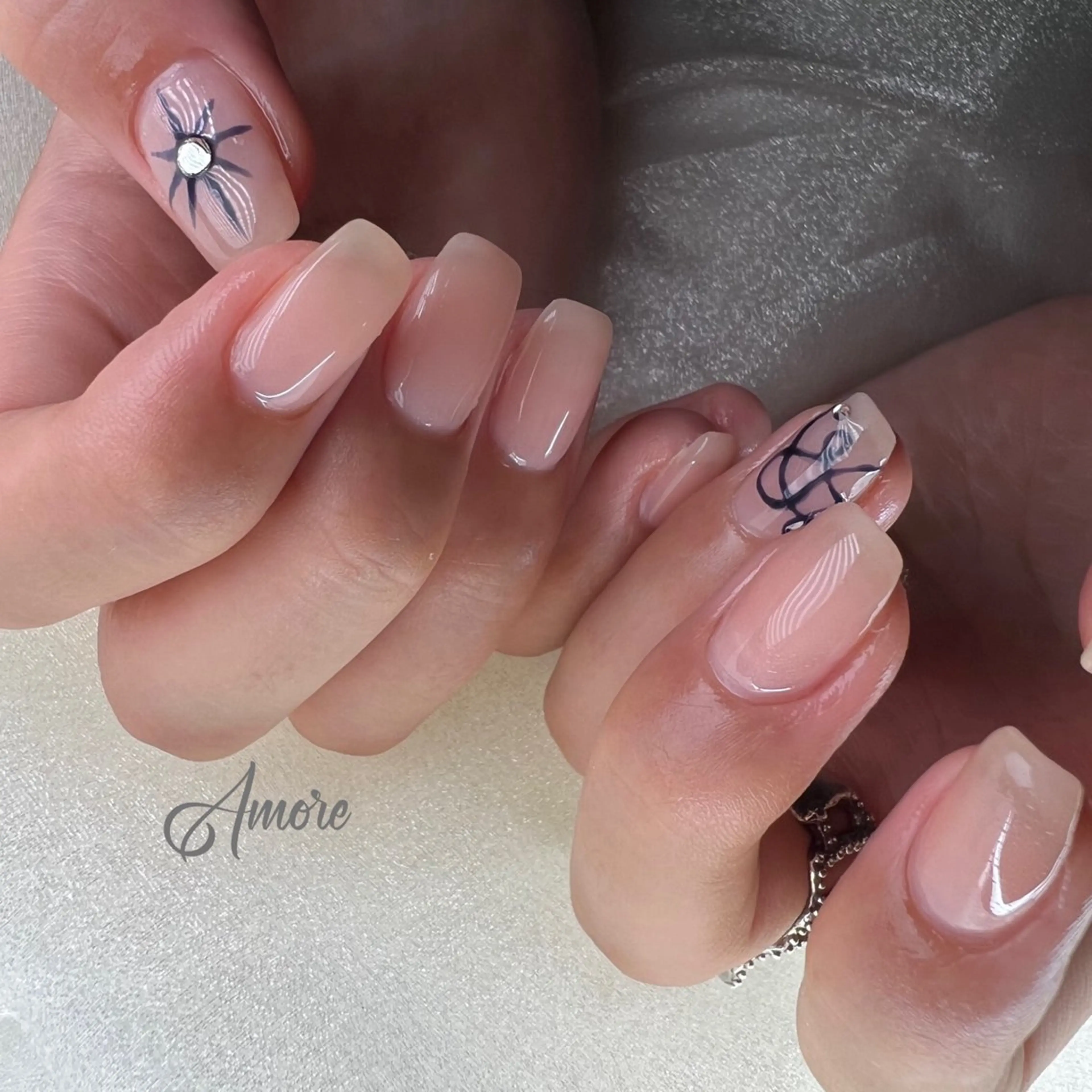 ネイル ジェルネイル 韓国ネイル パラジェル 夏ネイル You kyehwaのネイルデザイン