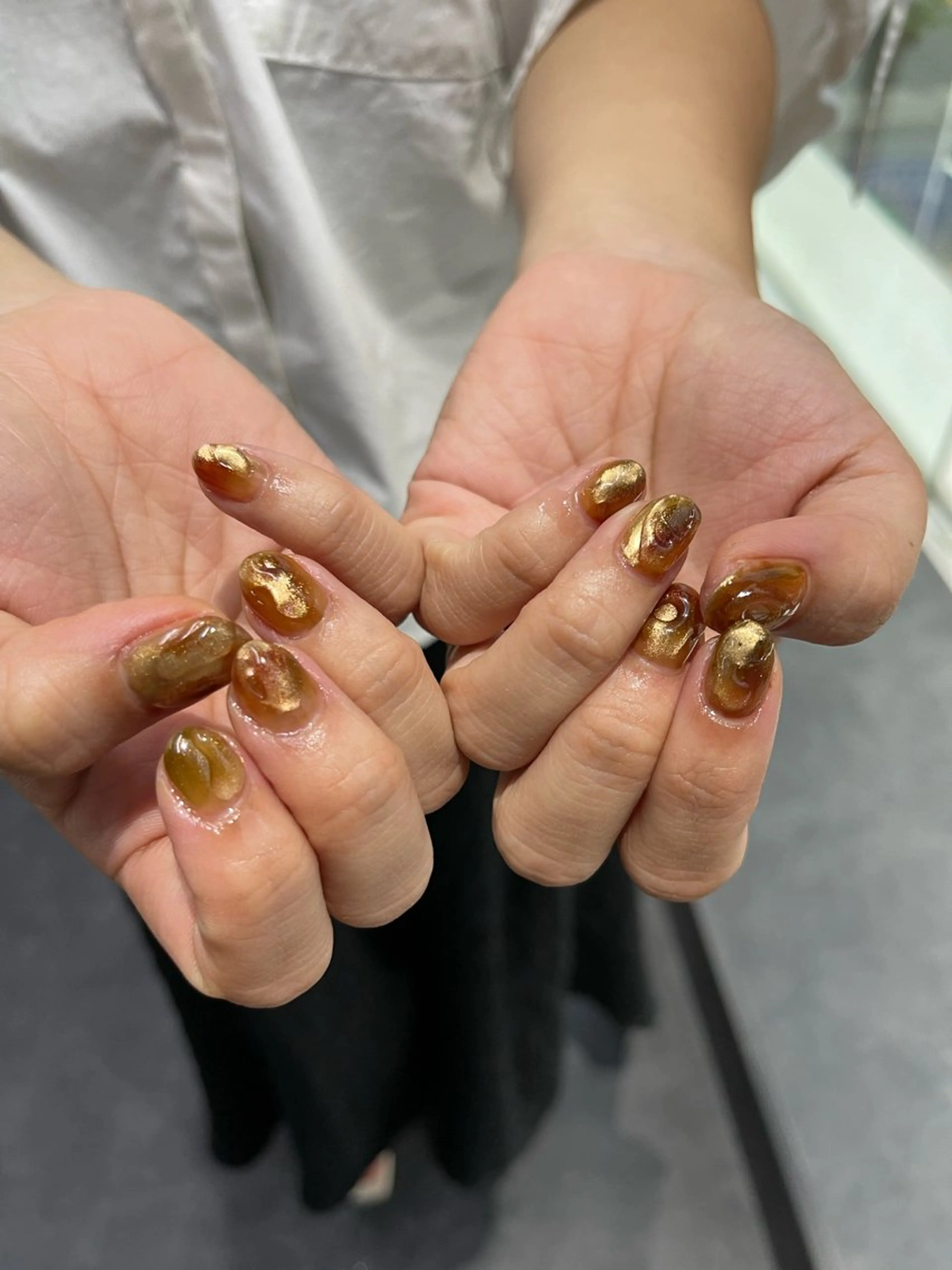 ネイル フレンチネイル マグネットネイル ニュアンスネイル ワンカラーネイル GRANDE大須 Cecil💜のネイルデザイン